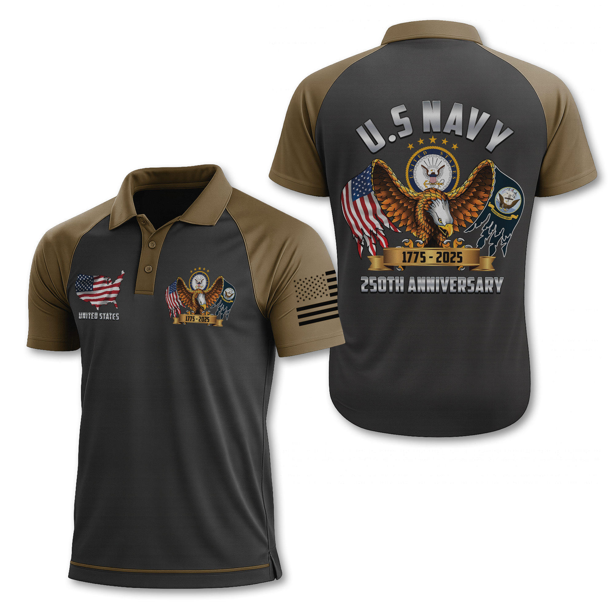 Navy 250th Anniversary Polo Shirt