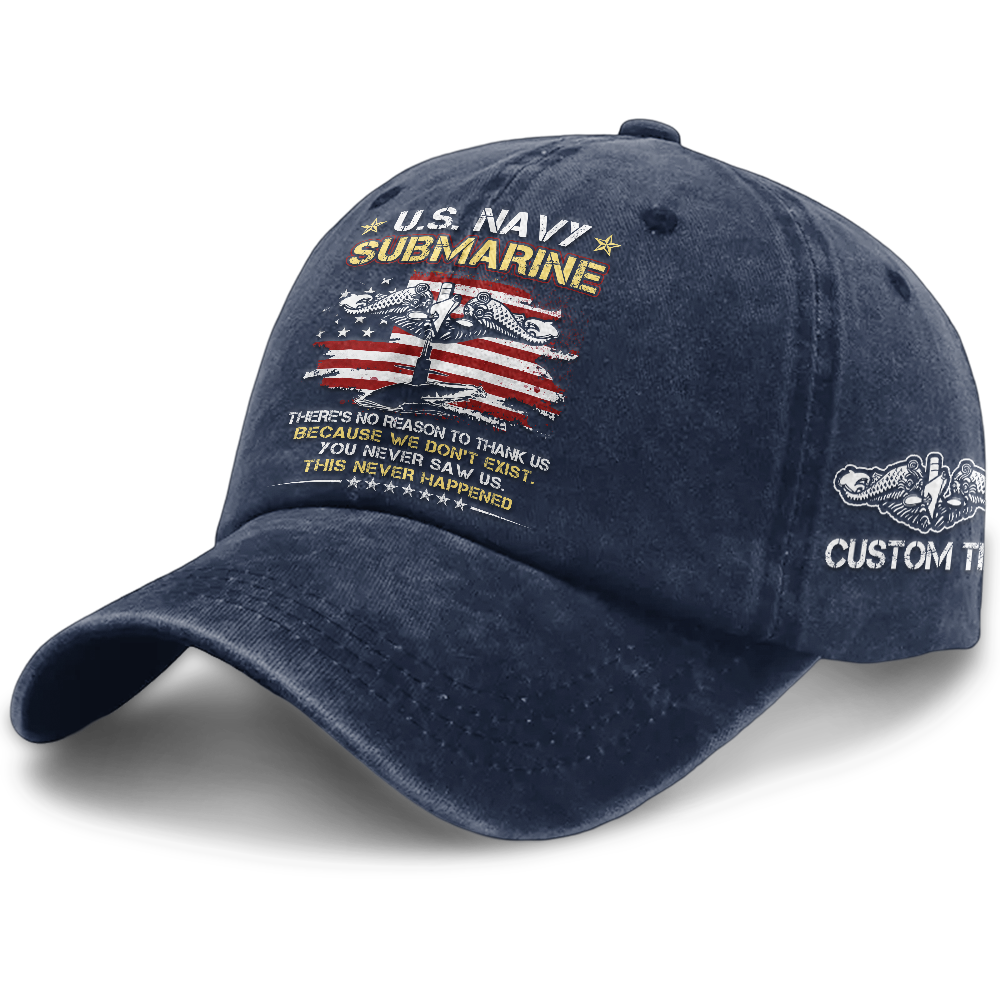 Navy Submarine Washed Cap