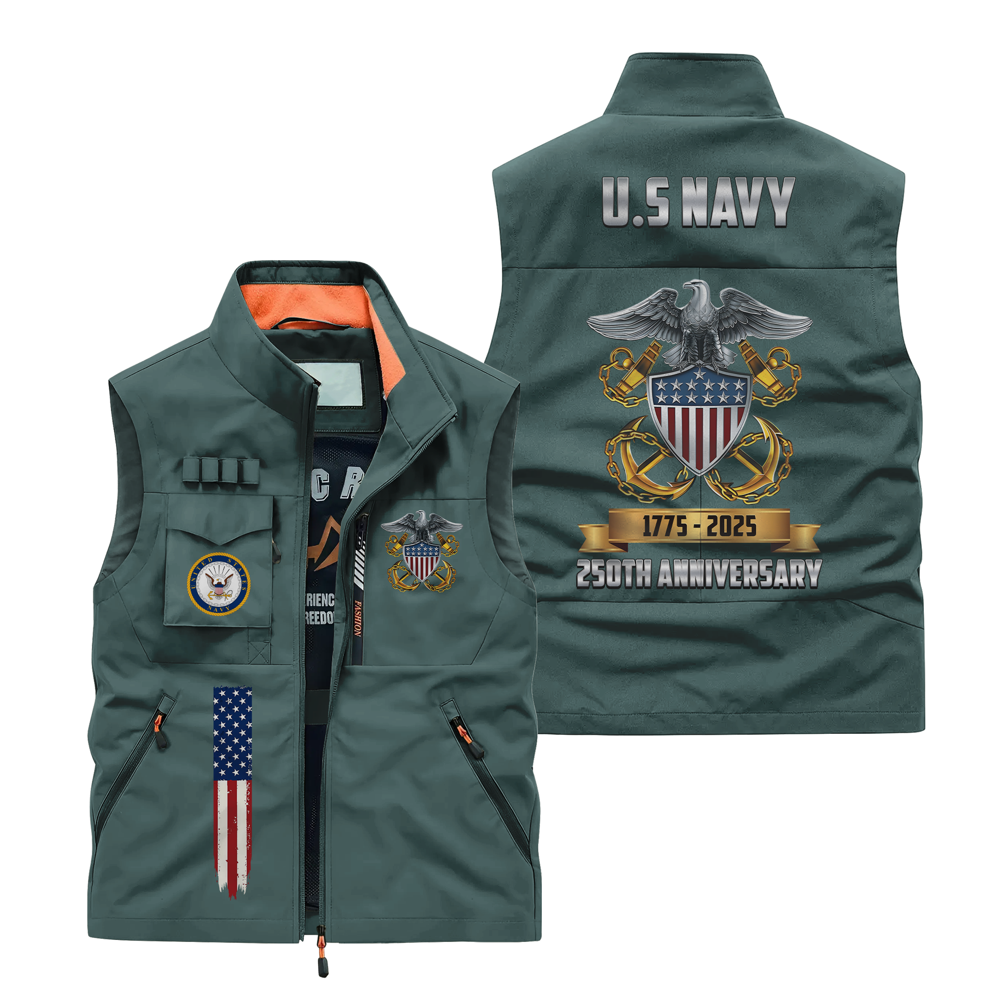 Navy 250th Anniversary Pocket Vest