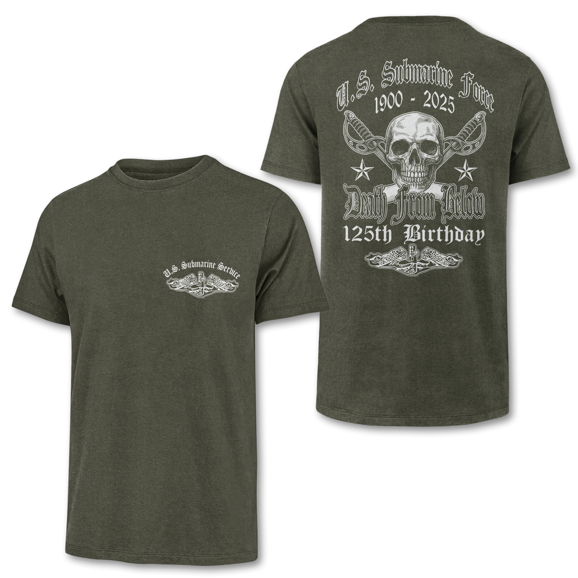 Navy Submarine 125th Birthday Double Sided Classic T-shirt