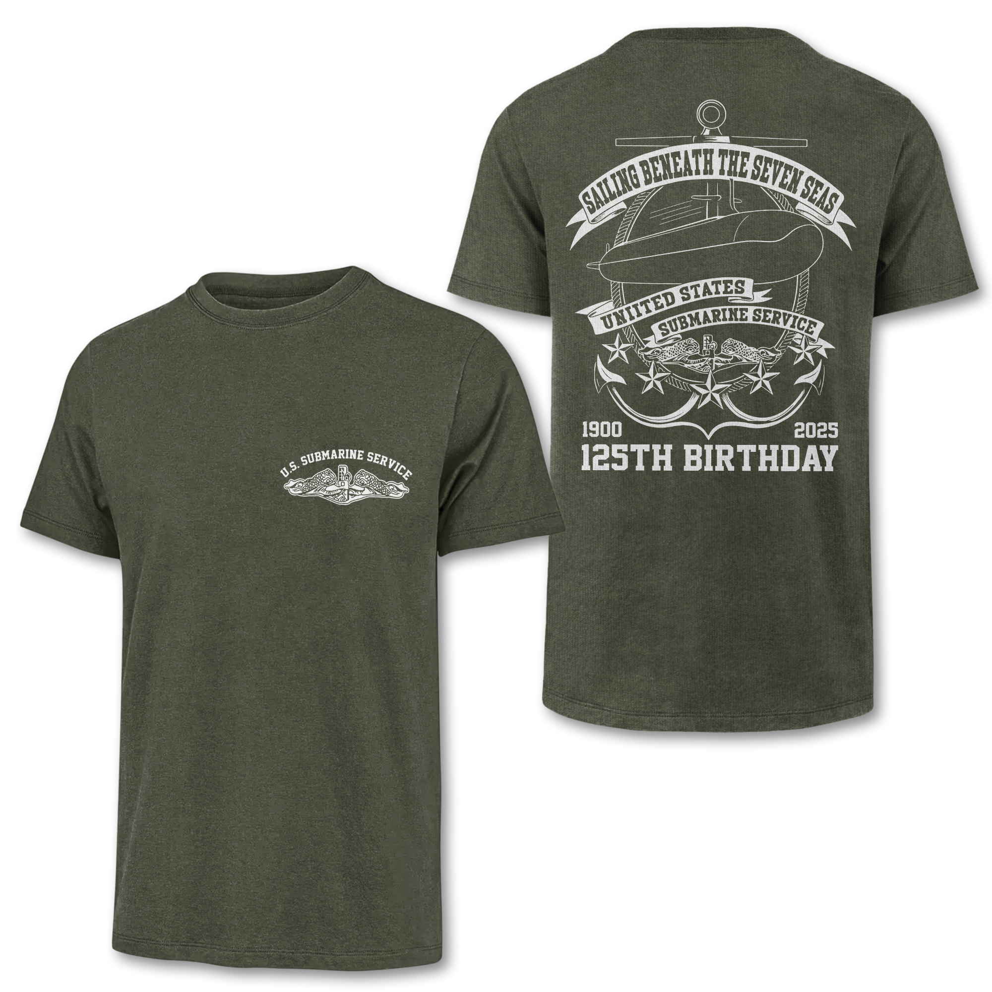 Navy Submarine 125th Birthday Double Sides Classic T-shirt