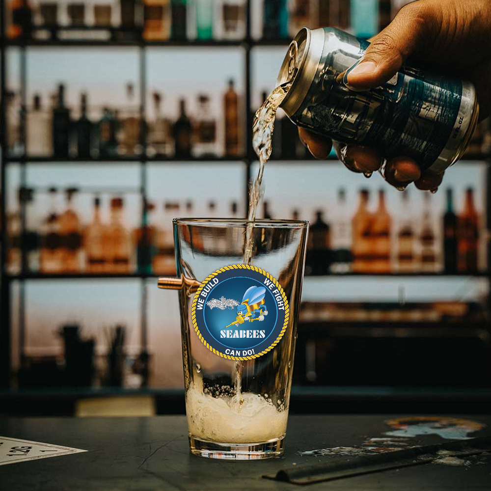 Seabees We Build We Fight Bullet Pint Glass