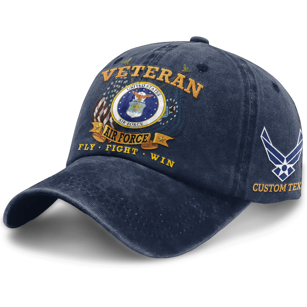 Personalizable Air Force Fly Fight Win Washed Cap