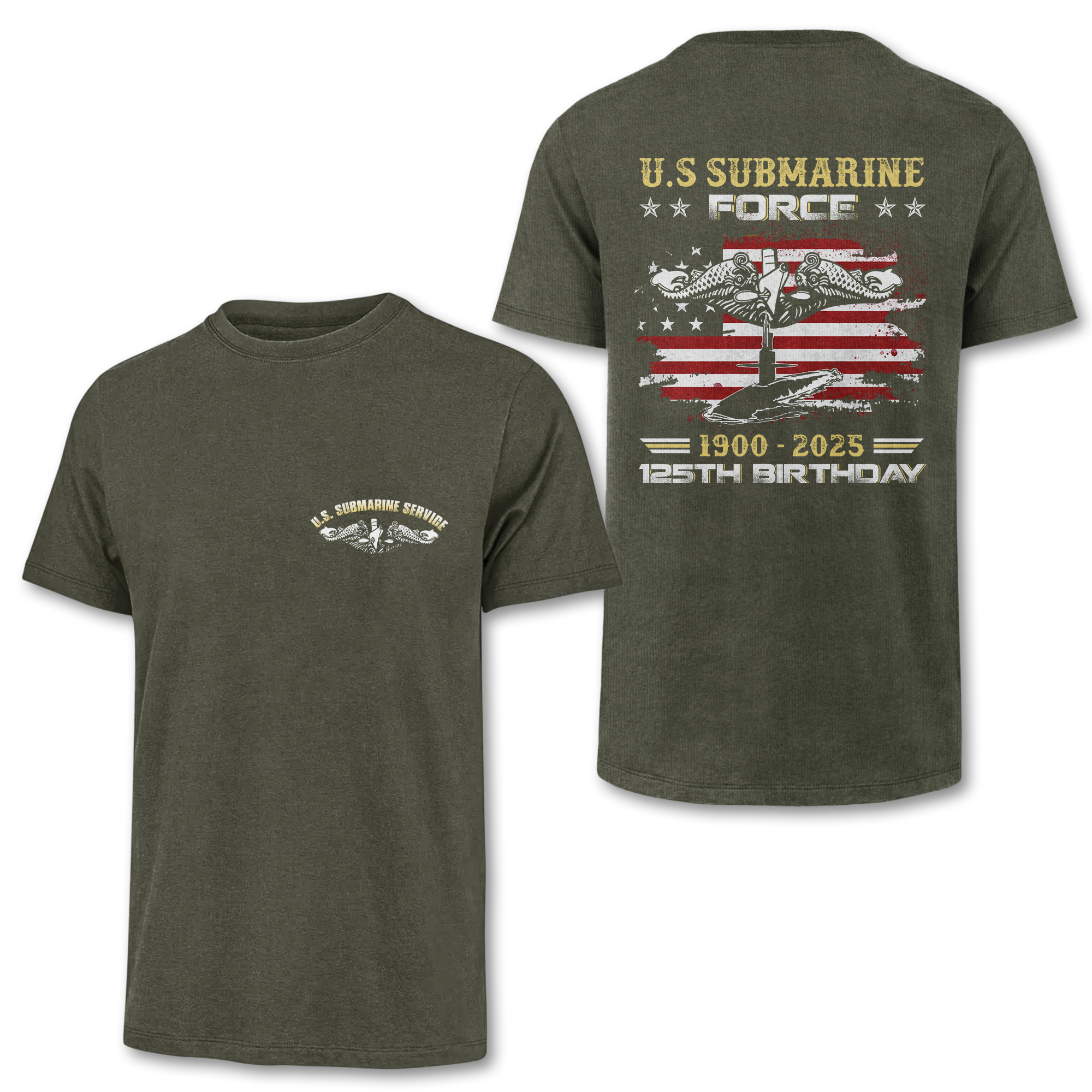 Navy Submarine 125th Birthday Double Sides Classic T-shirt