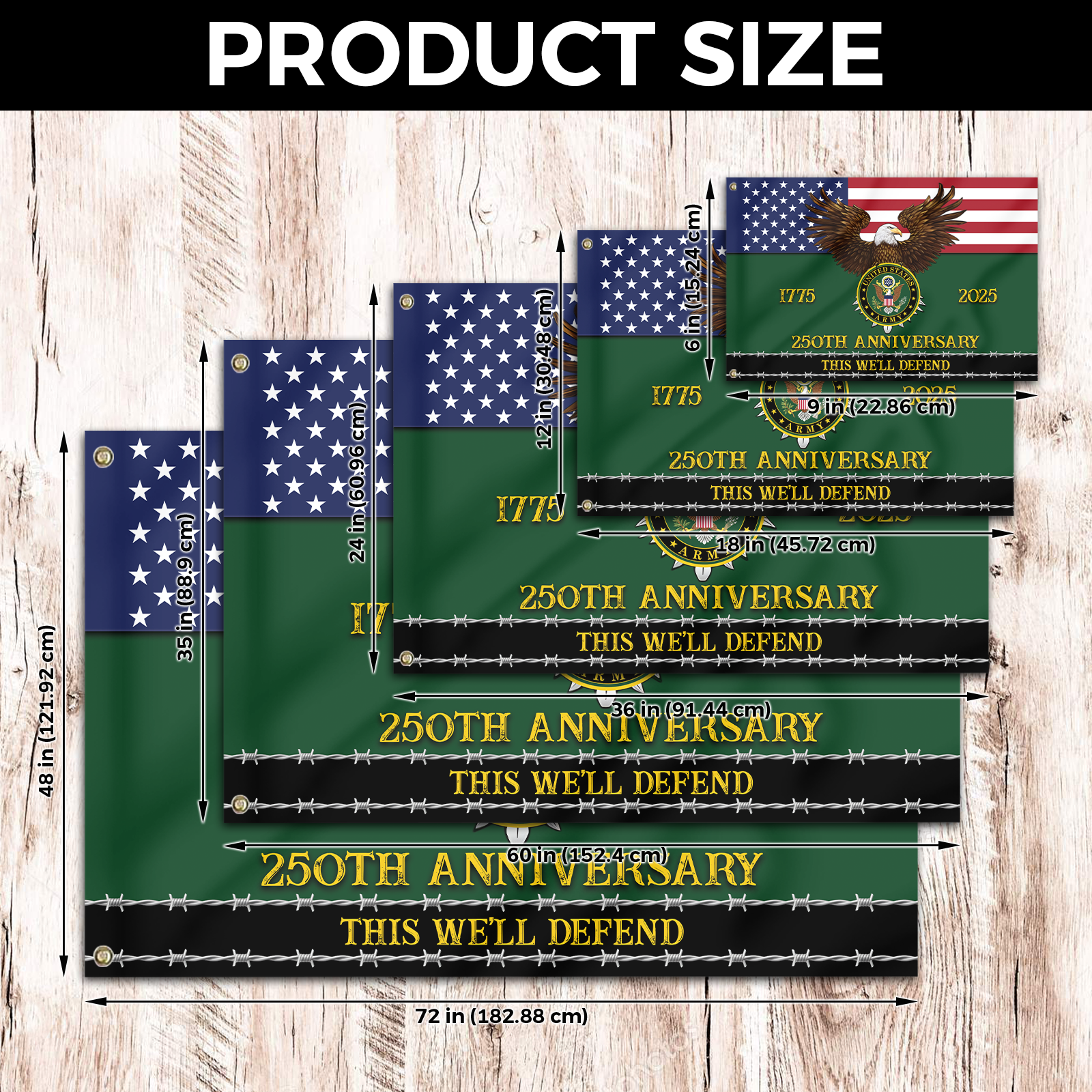 Army 250th Anniversary House Flag