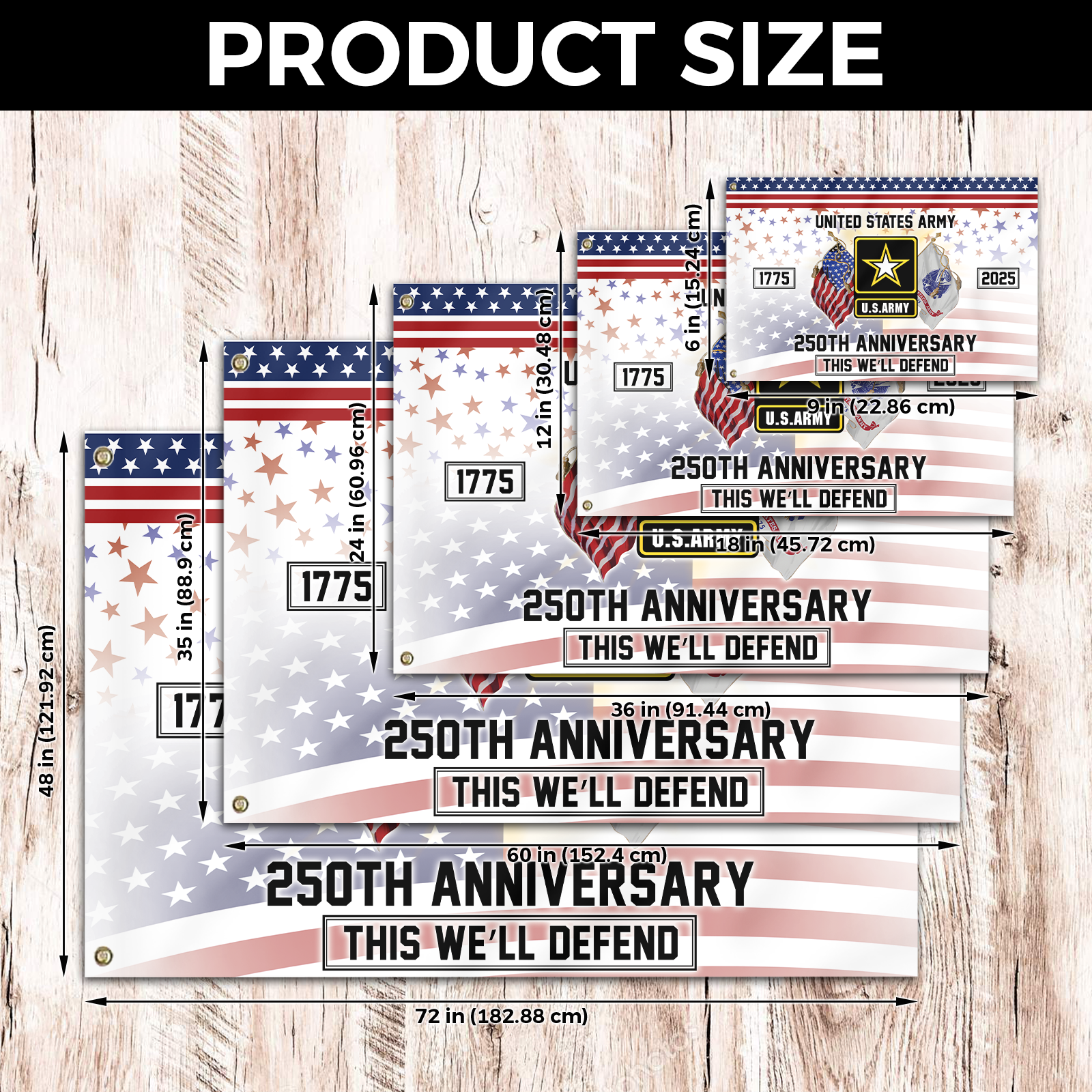 Army 250th Anniversary House Flag