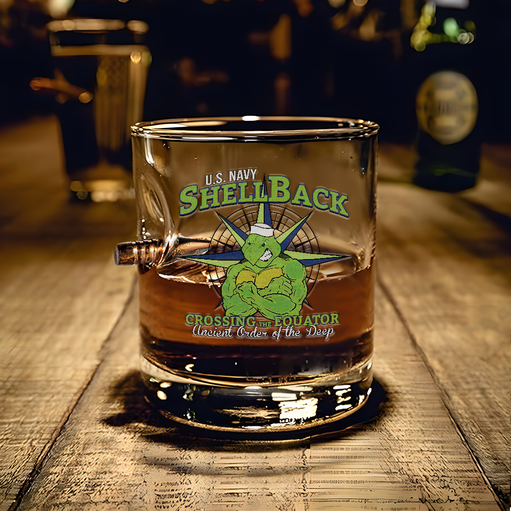 Shellback Ancient Order Of The Deep Bullet Whiskey Glass