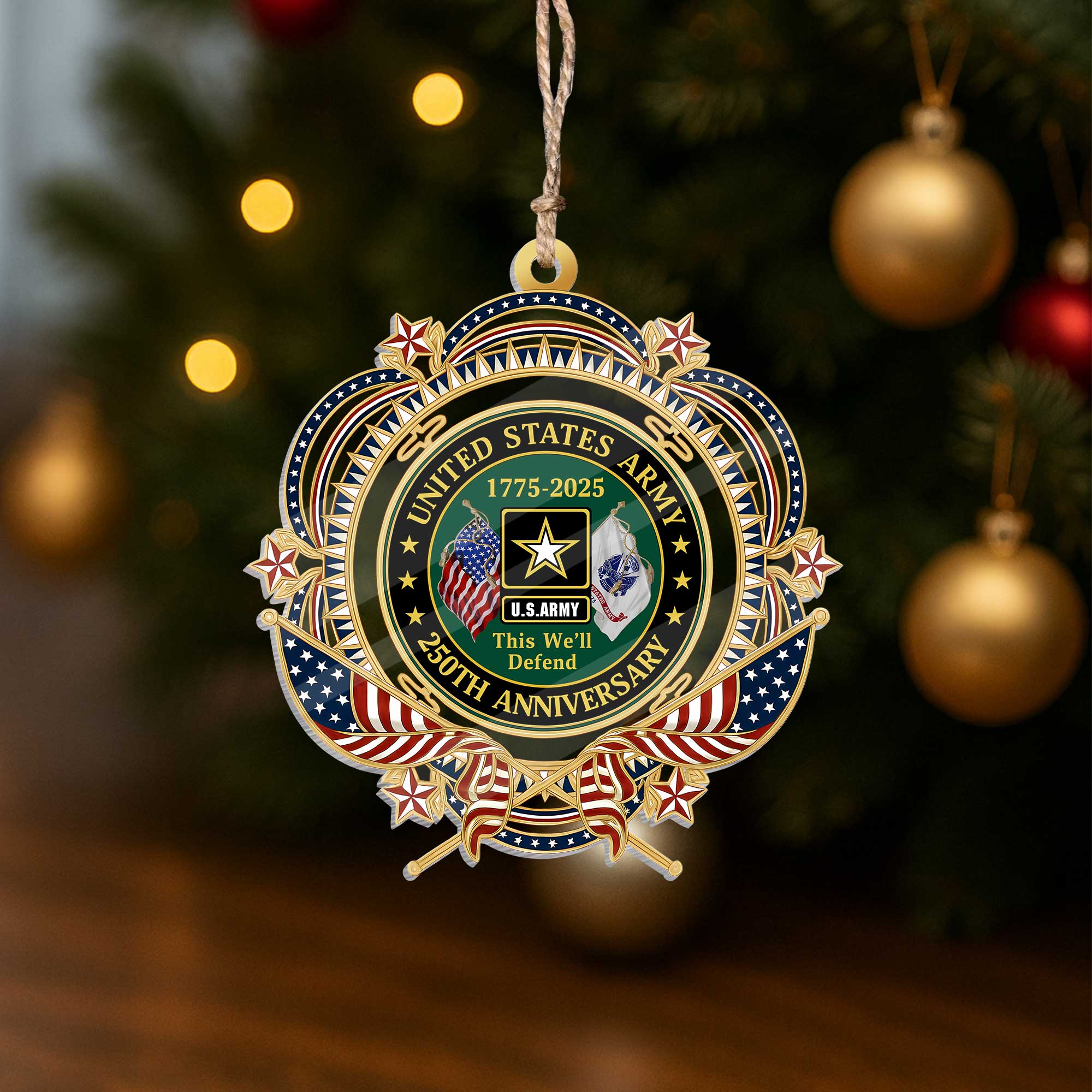 Army 250th Anniversary Acrylic Ornament