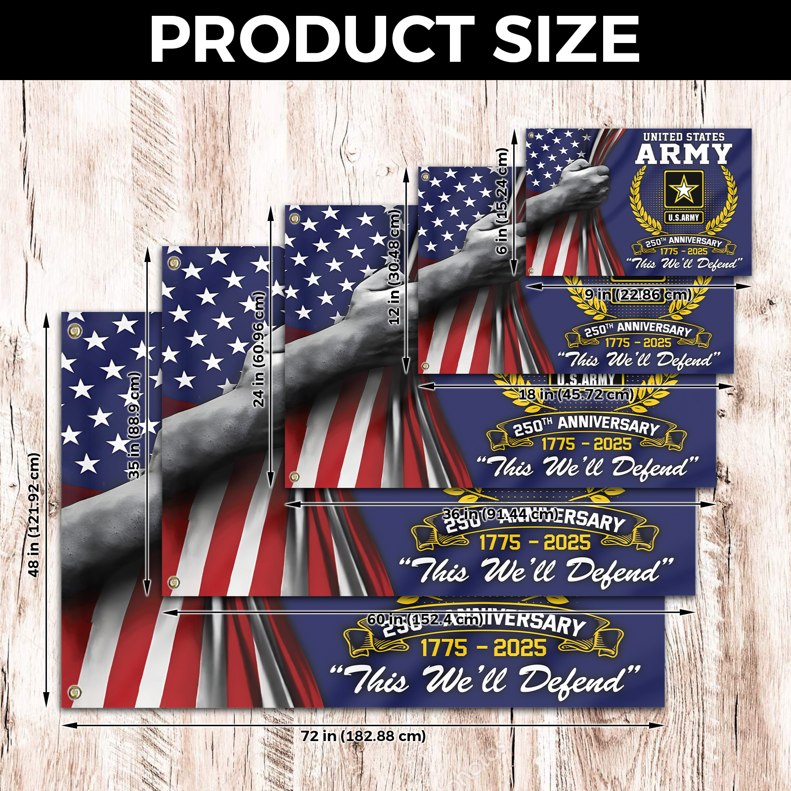 Army 250th Anniversary House Flag
