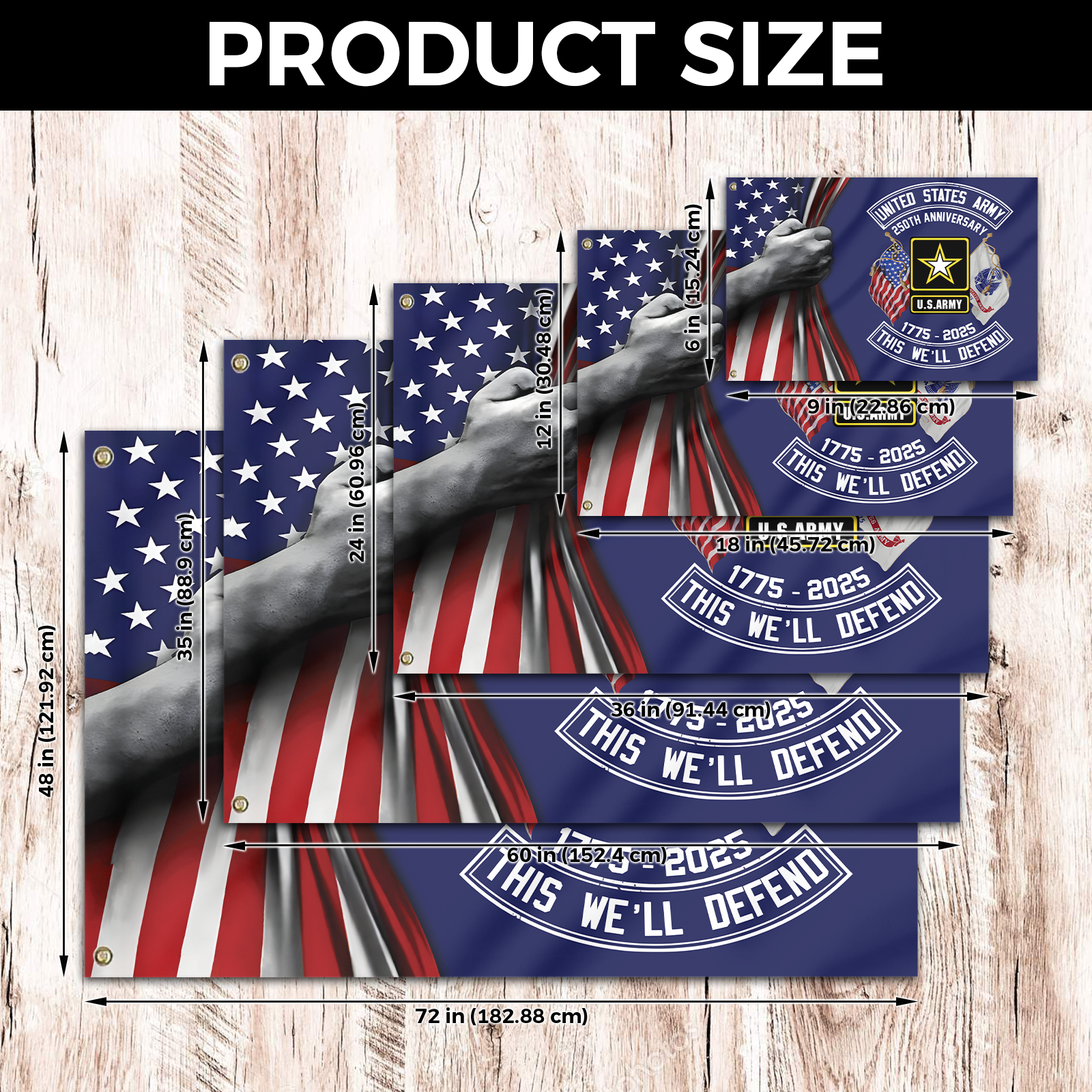 Army 250th Anniversary House Flag