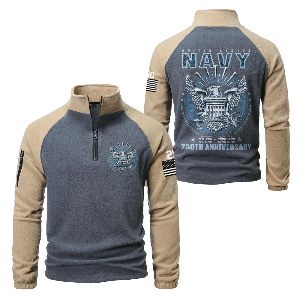 Navy 250th Anniversary Half-Zip Raglan Sweatshirt