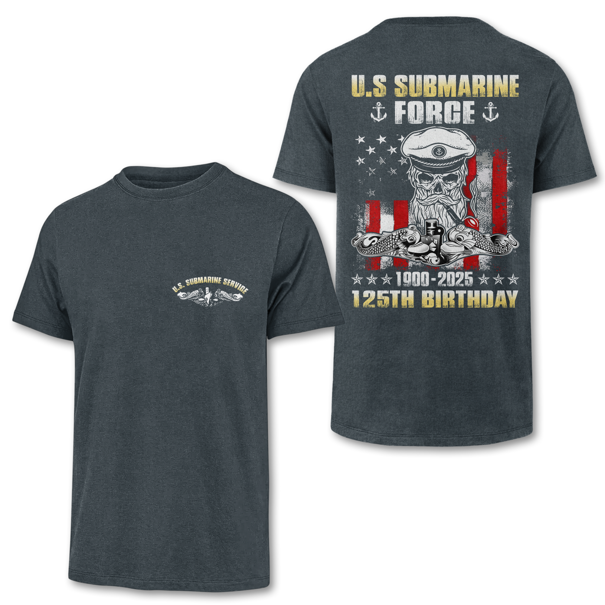 Navy Submarine 125th Birthday Double Sides Classic T-shirt