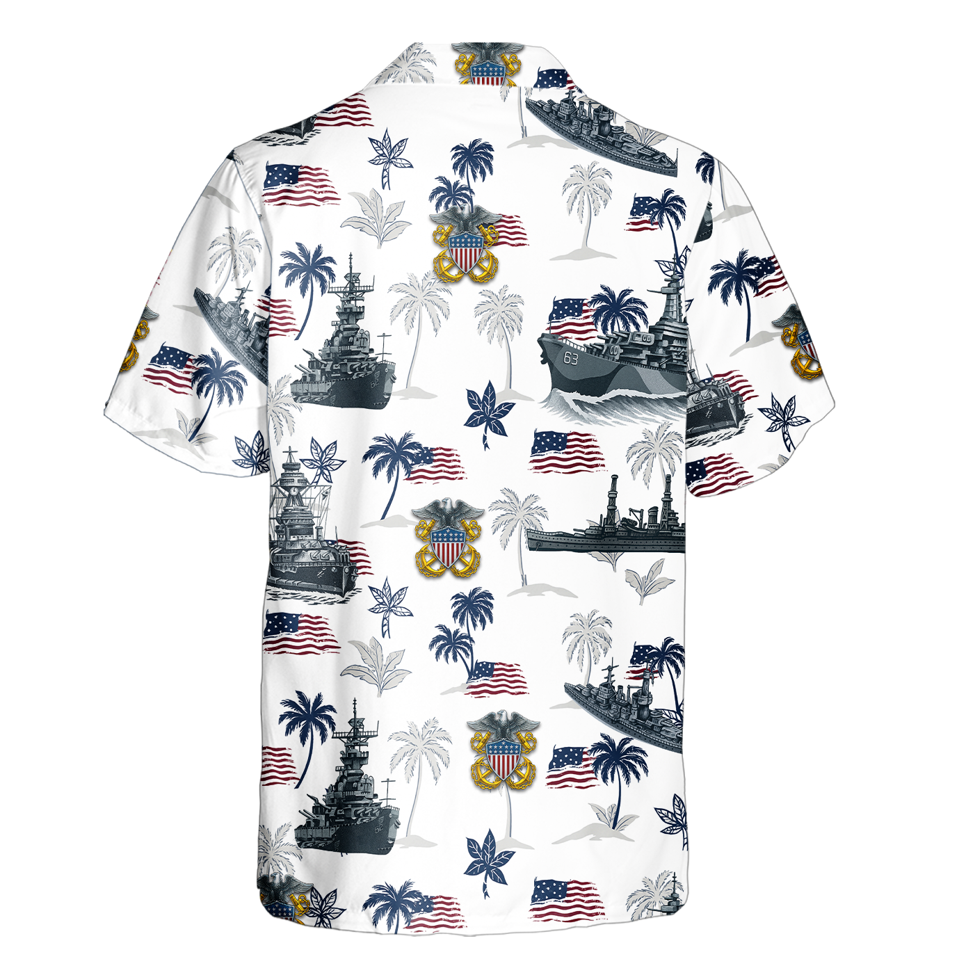 Navy Tropical Cuban Shirt