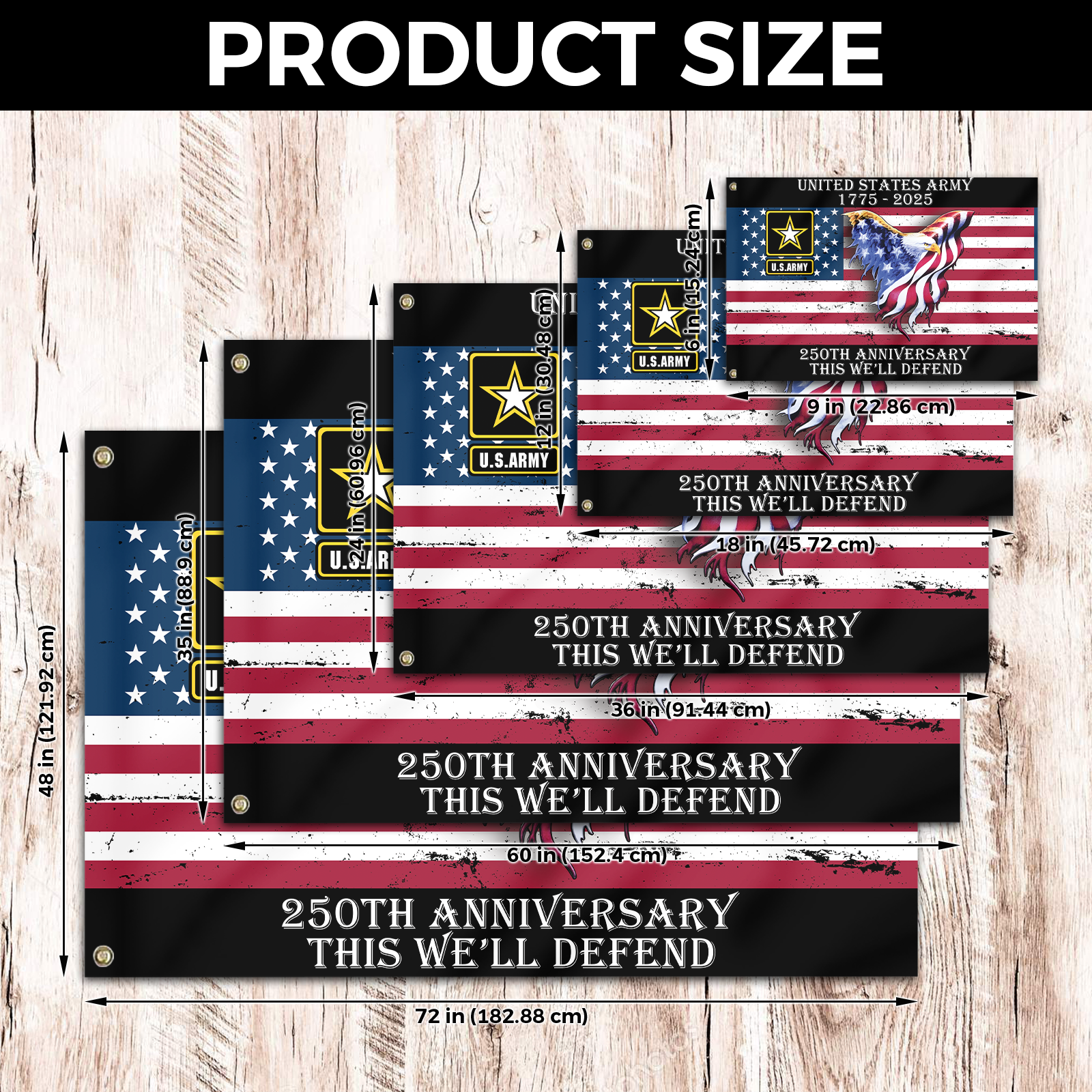 Army 250th Anniversary House Flag