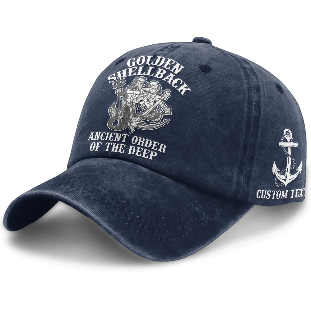 Personalizable Navy Shellback Washed Cap