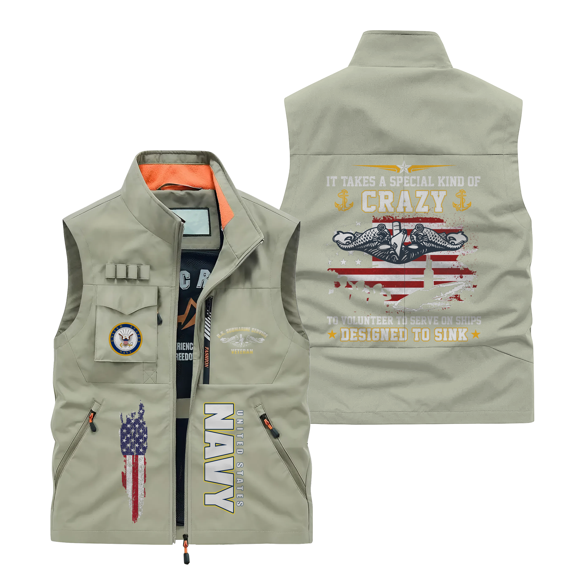 Navy Submarine Serve On Ships Designed To Sink Pocket Vest