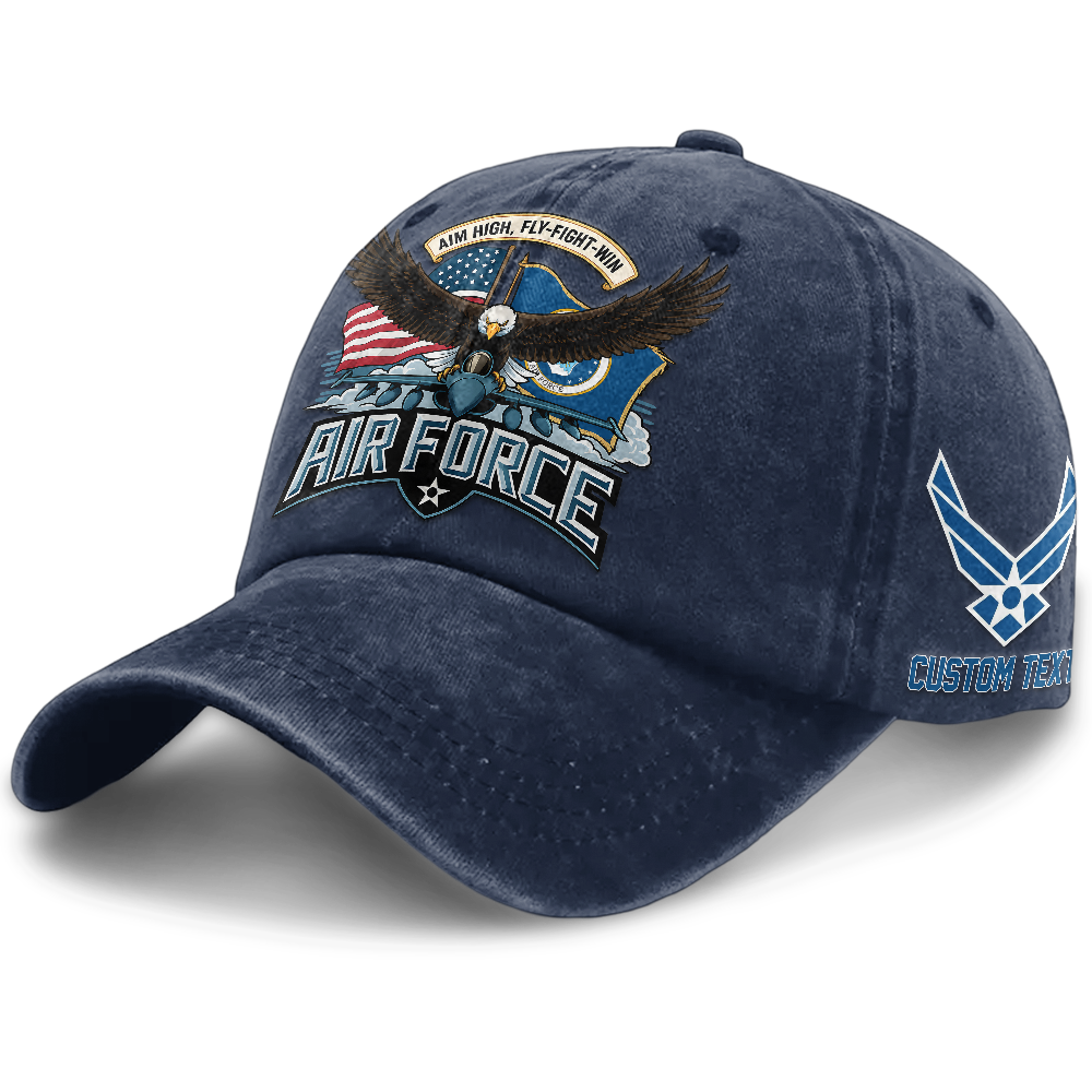 Personalizable Air Force Fly Fight Win Washed Cap