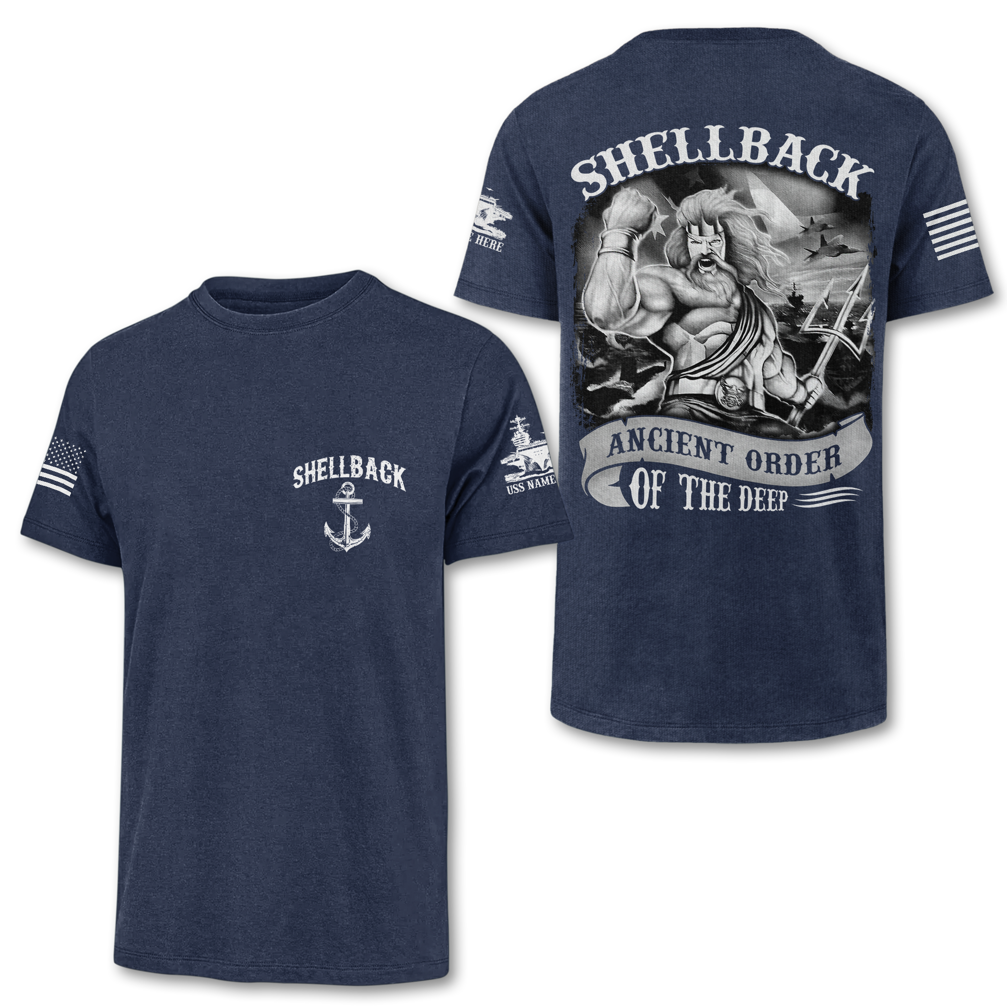 Personalized Shellback Ancient Order Of The Deep Double Sided Classic T-shirt