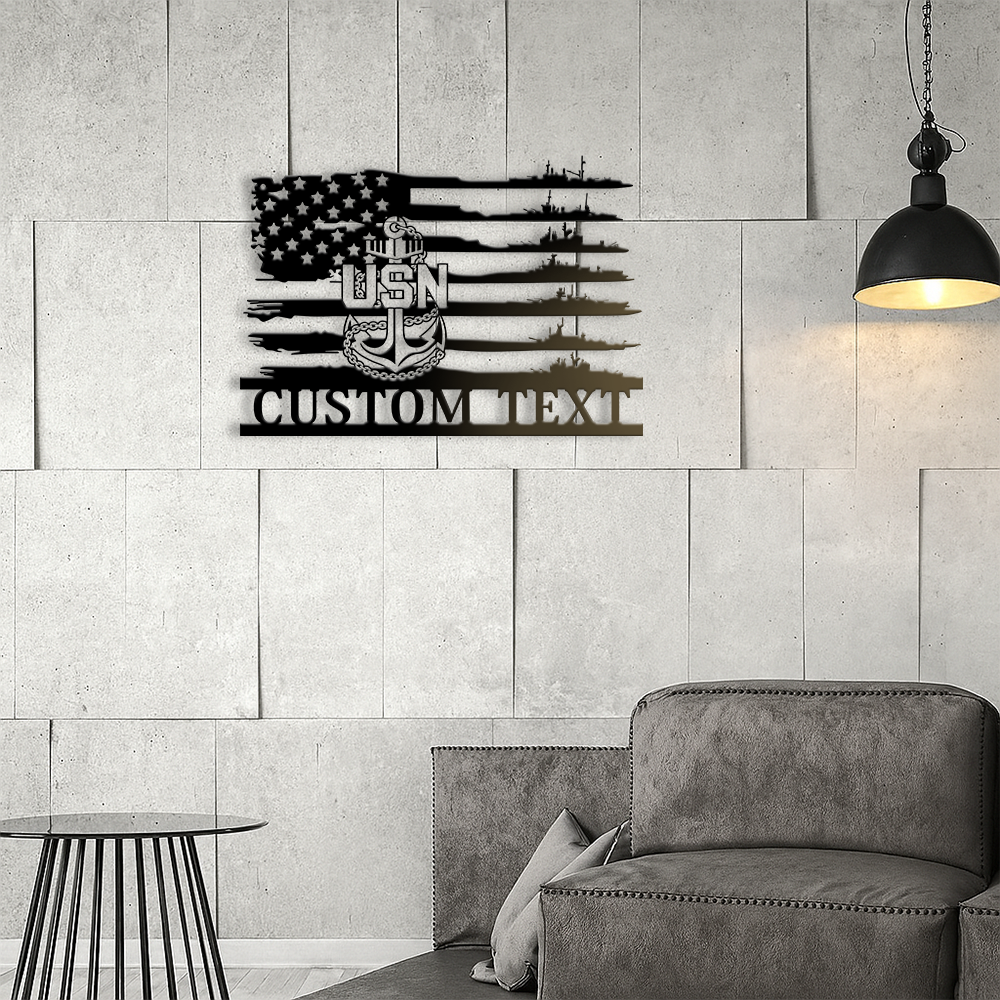 Personalized Navy Ship Metal Sign Wall Art