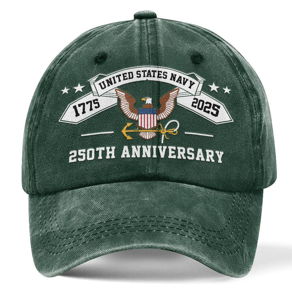 Navy 250th Anniversary Washed Cap
