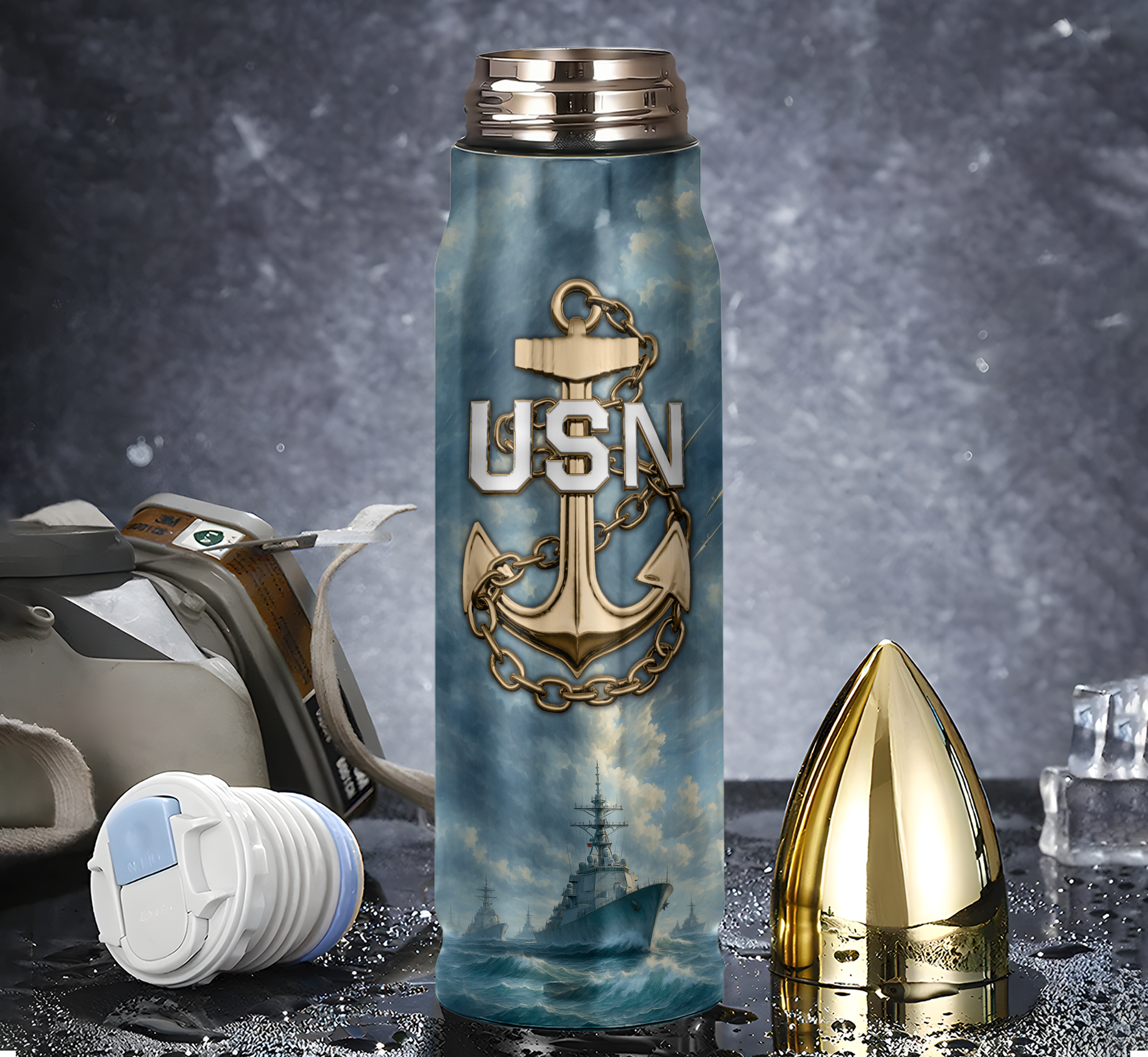 Navy 250th Anniversary Bullet Tumbler