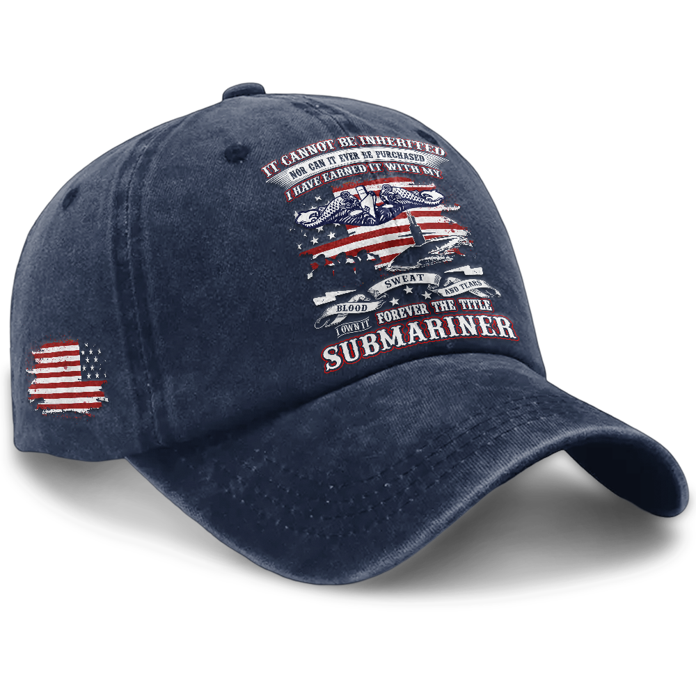 Navy Submarine Washed Cap