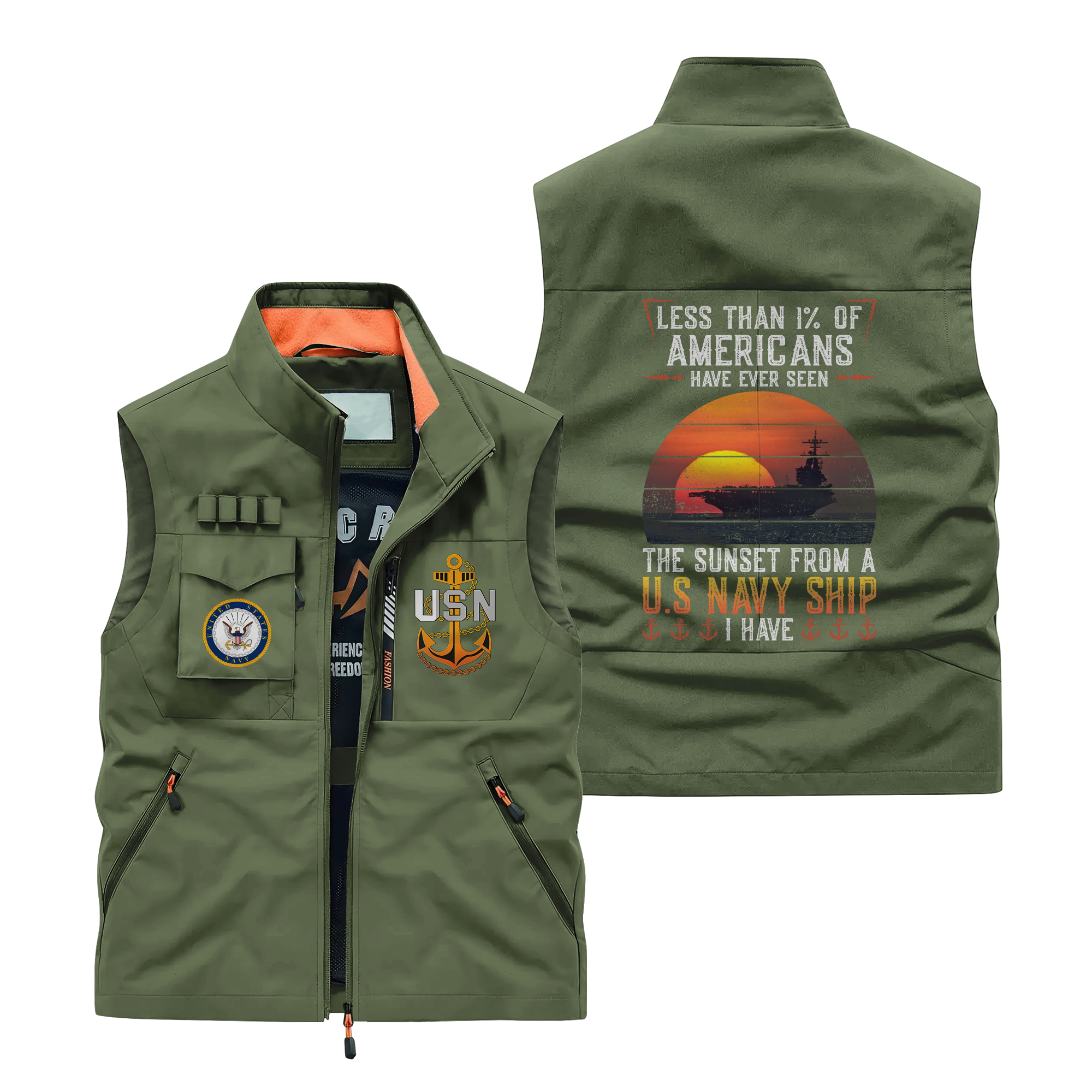 Less Than 1% Navy Ship Pocket Vest
