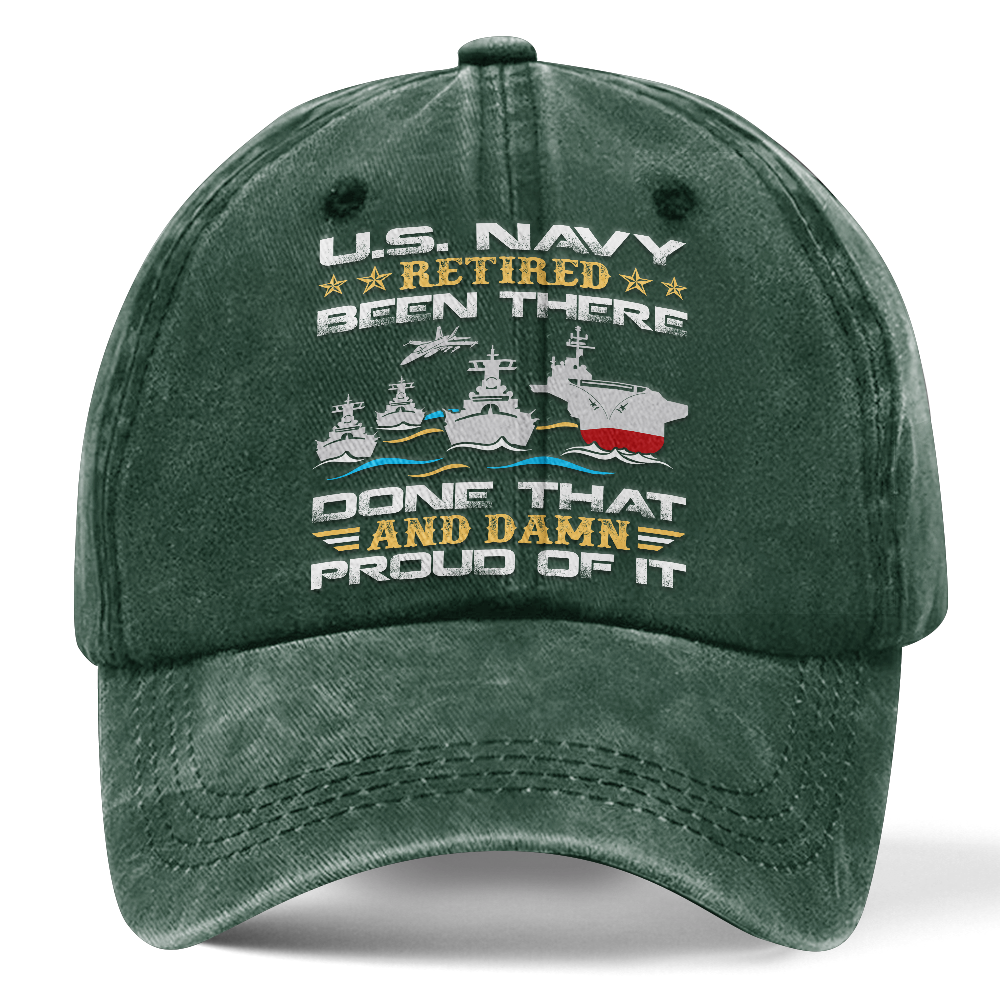 Personalized Navy Been There Done That Washed Cap