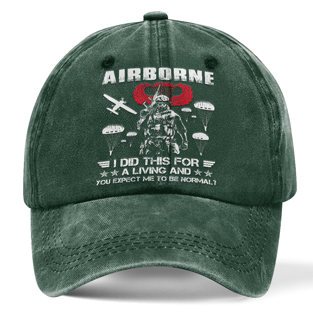 Airborne I Did This For A Living Washed Cap
