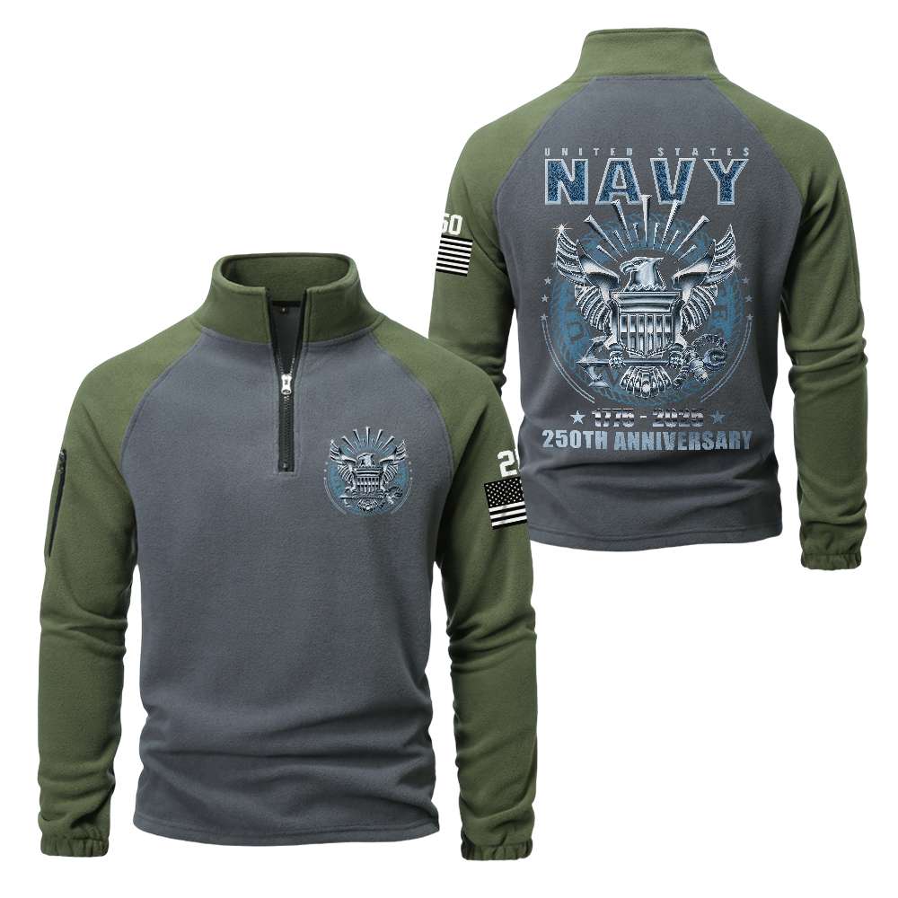 Navy 250th Anniversary Half-Zip Raglan Sweatshirt