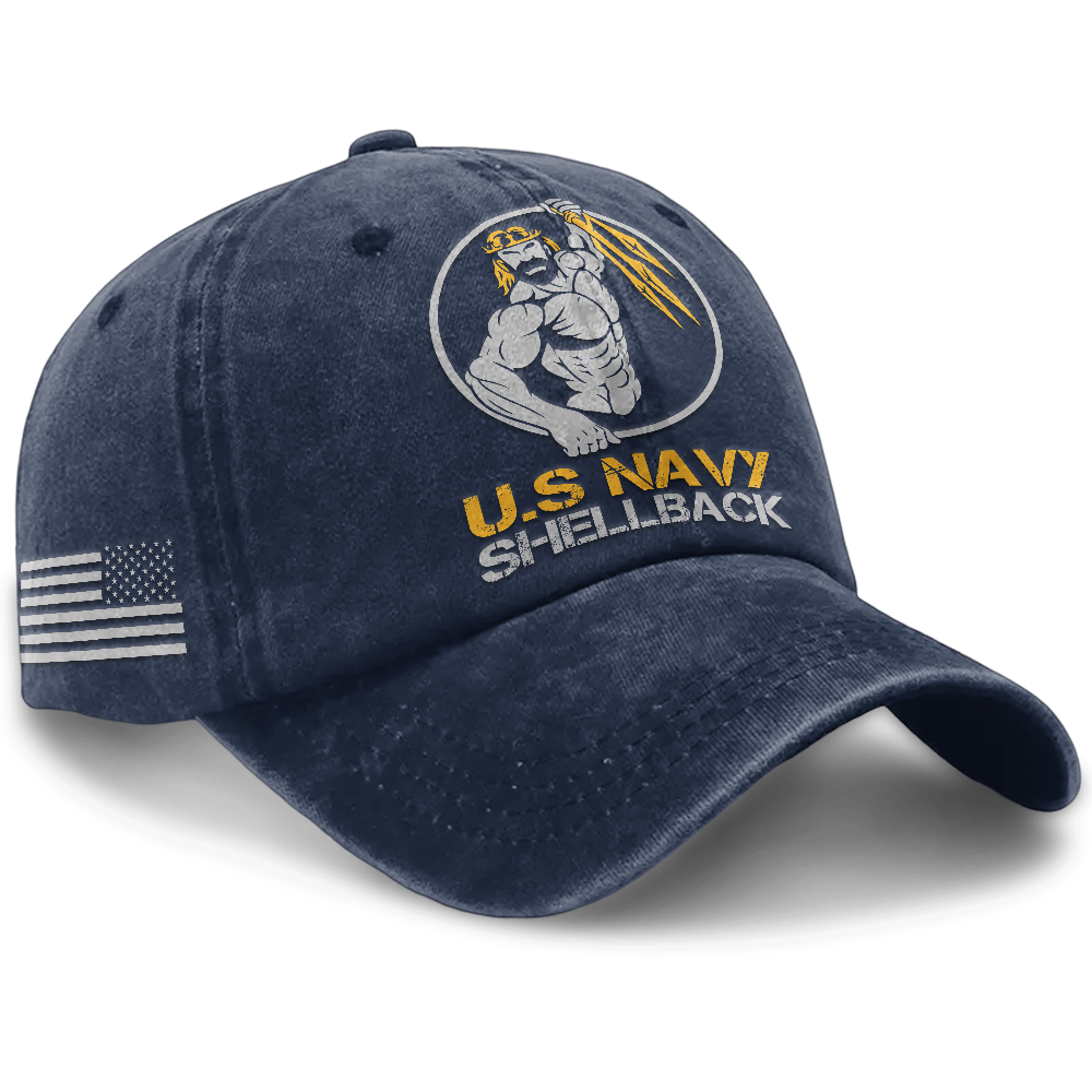 Personalizable Navy Shellback Washed Cap