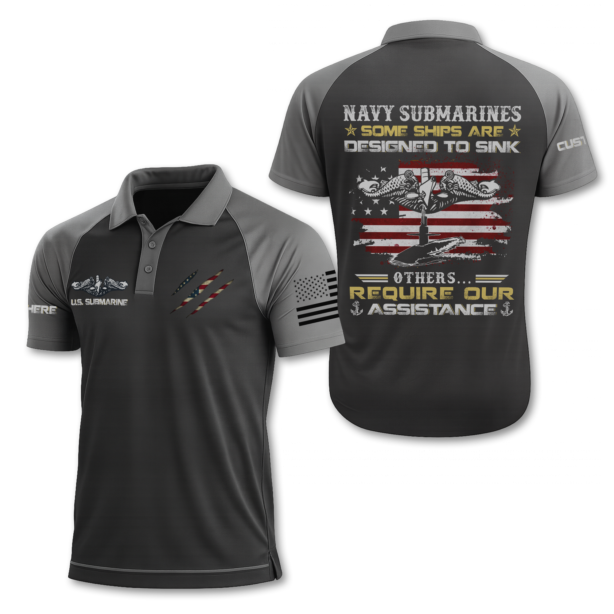 Navy Submarine Polo Shirt