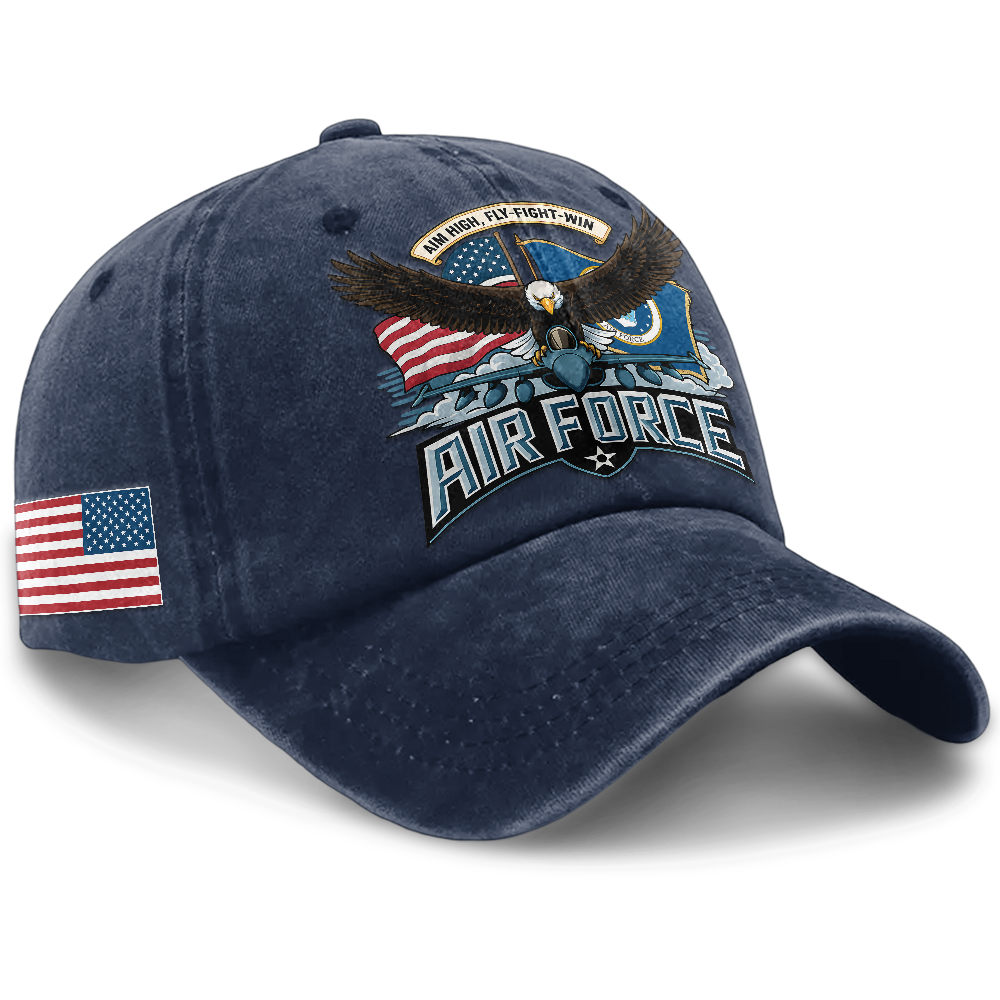 Personalizable Air Force Fly Fight Win Washed Cap