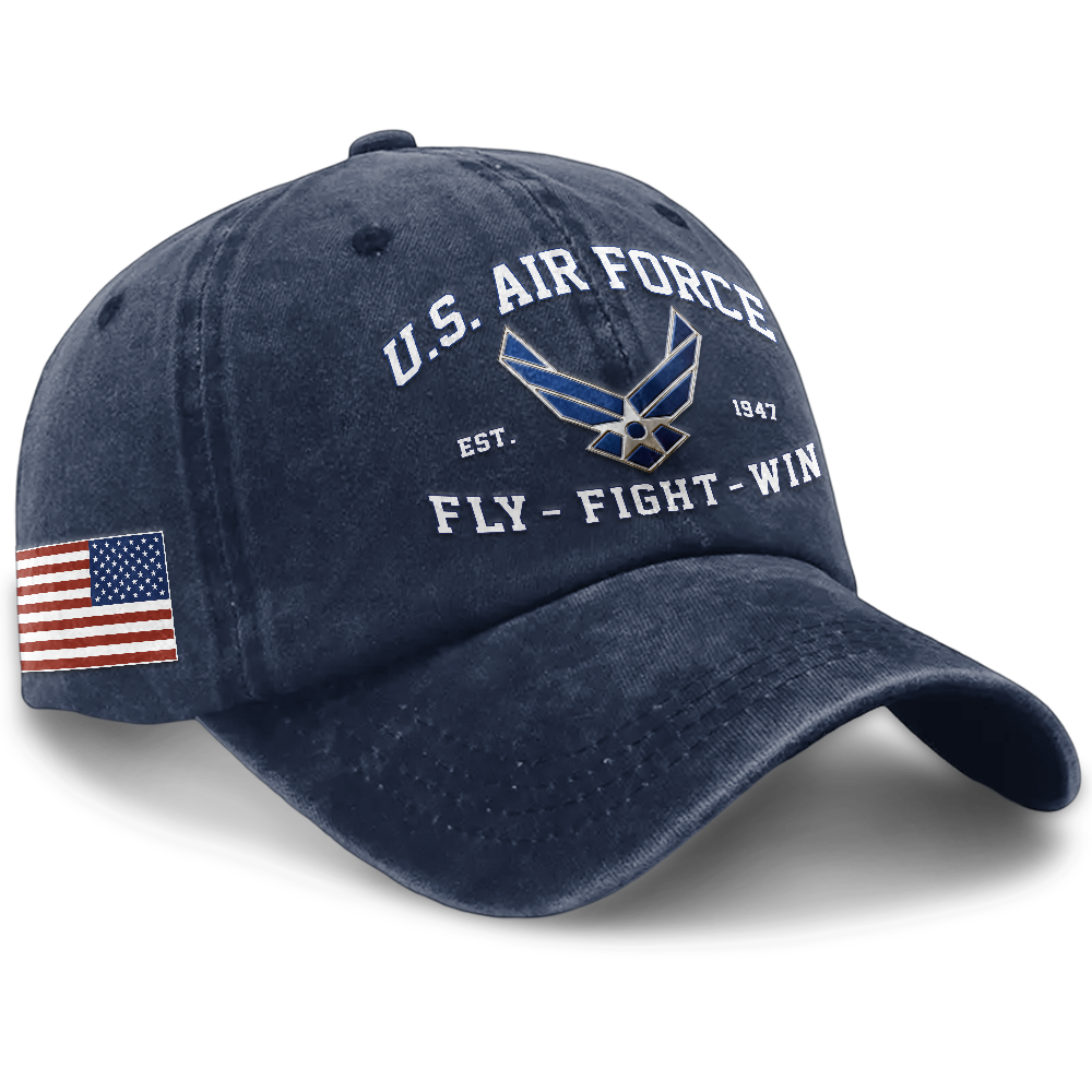 Personalizable Air Force Fly Fight Win Washed Cap