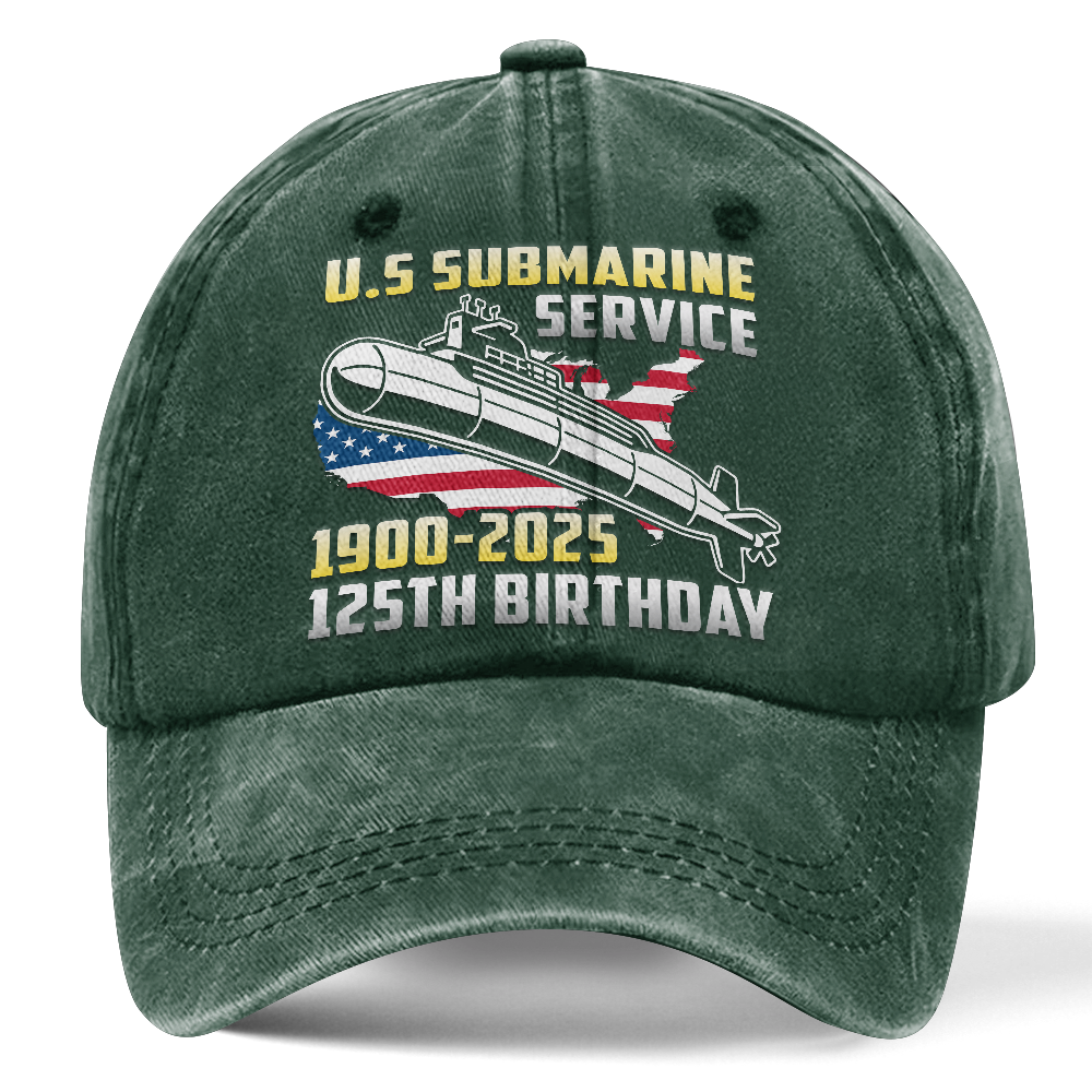 Navy Submarine 125th Birthday Washed Cap