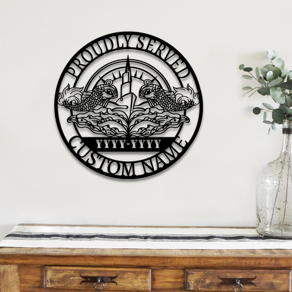 Personalized Navy Submarine Metal Sign Wall Art