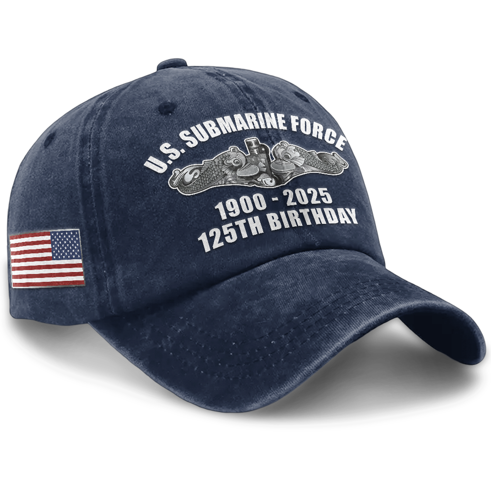 Navy Submarine 125th Birthday Washed Cap