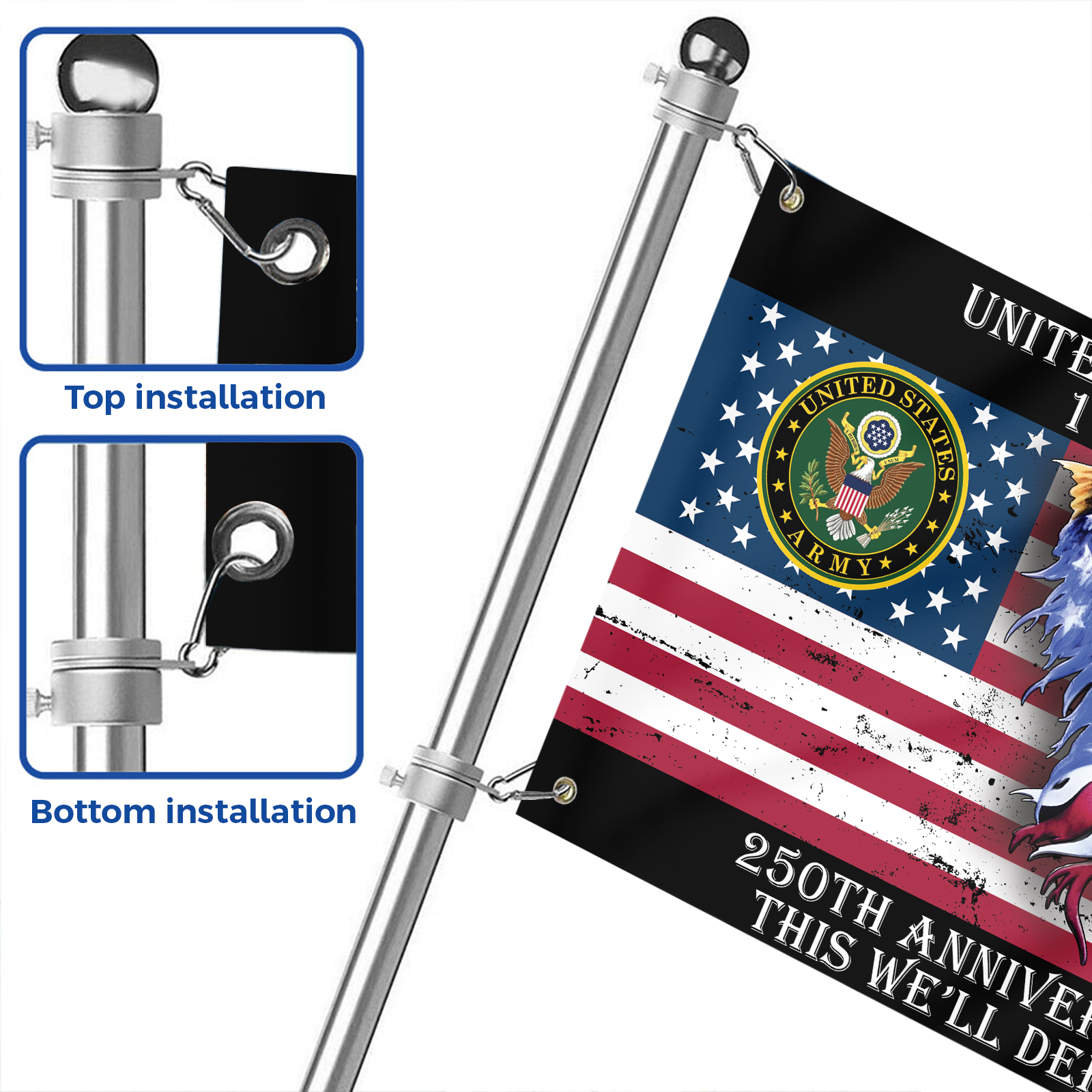 Army 250th Anniversary House Flag