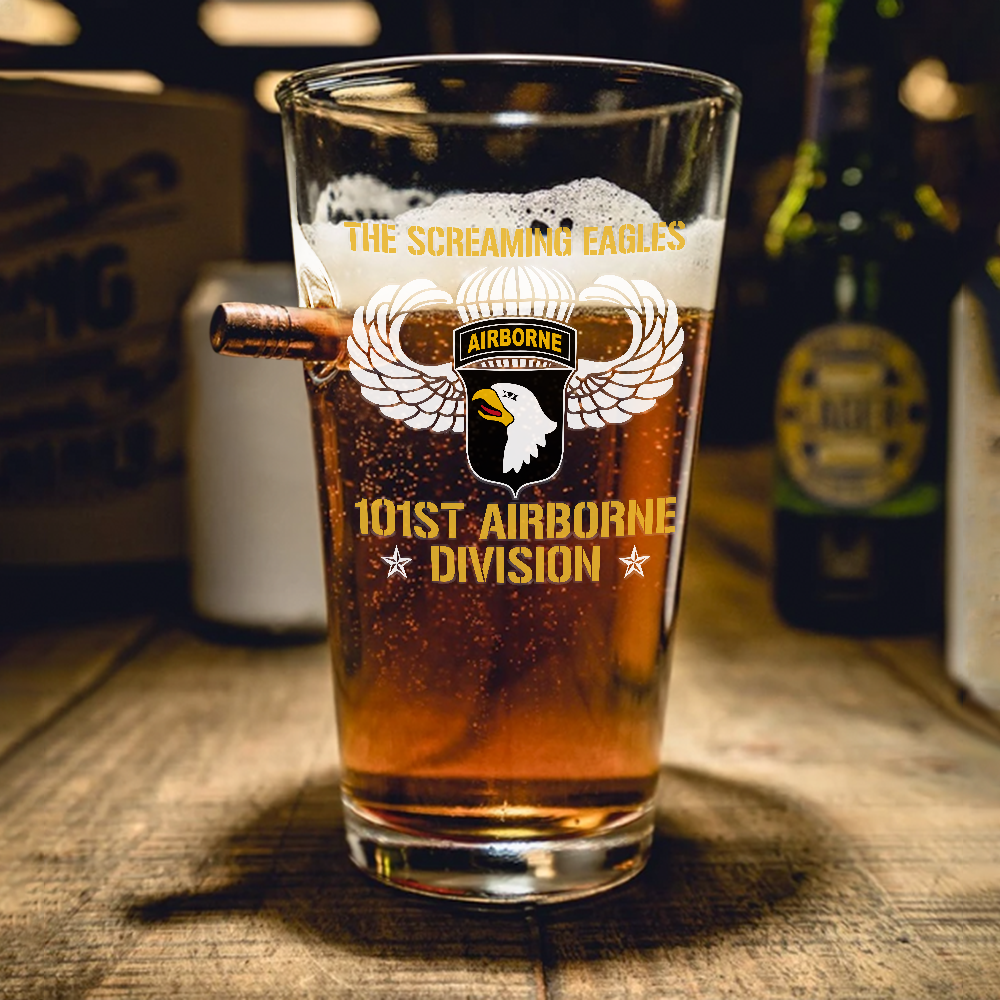 The Screaming Eagles Bullet Pint Glass