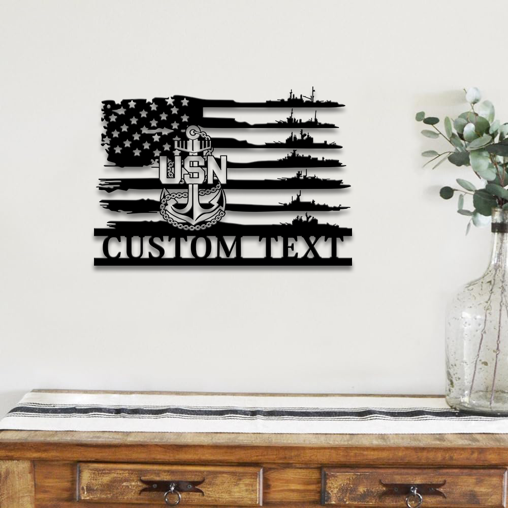Personalized Navy Ship Metal Sign Wall Art
