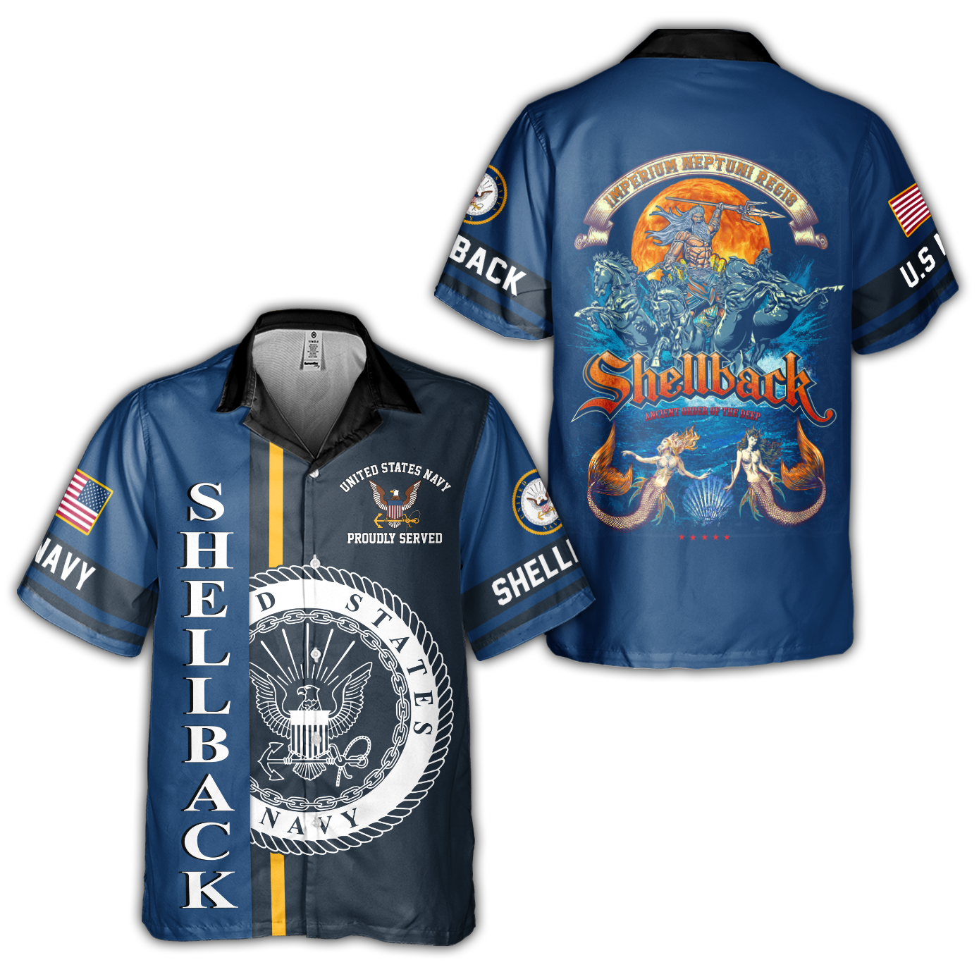 Shellback Ancient Order Of The Deep Cuban Shirt