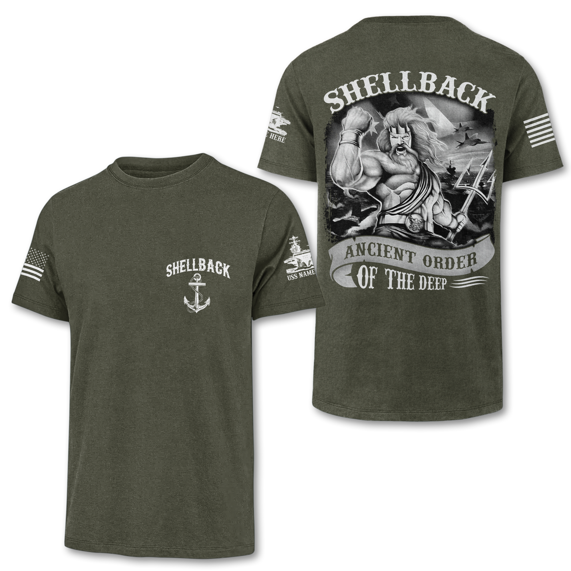 Personalized Shellback Ancient Order Of The Deep Double Sided Classic T-shirt