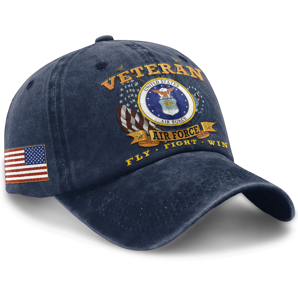 Personalizable Air Force Fly Fight Win Washed Cap