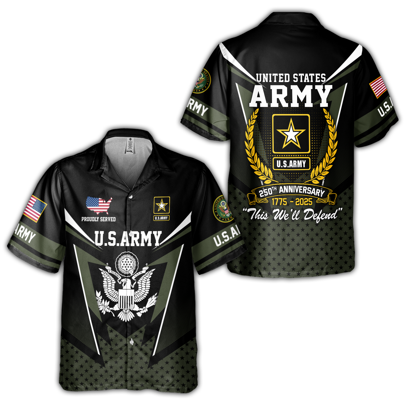 Army 250th Anniversary Cuban Shirt