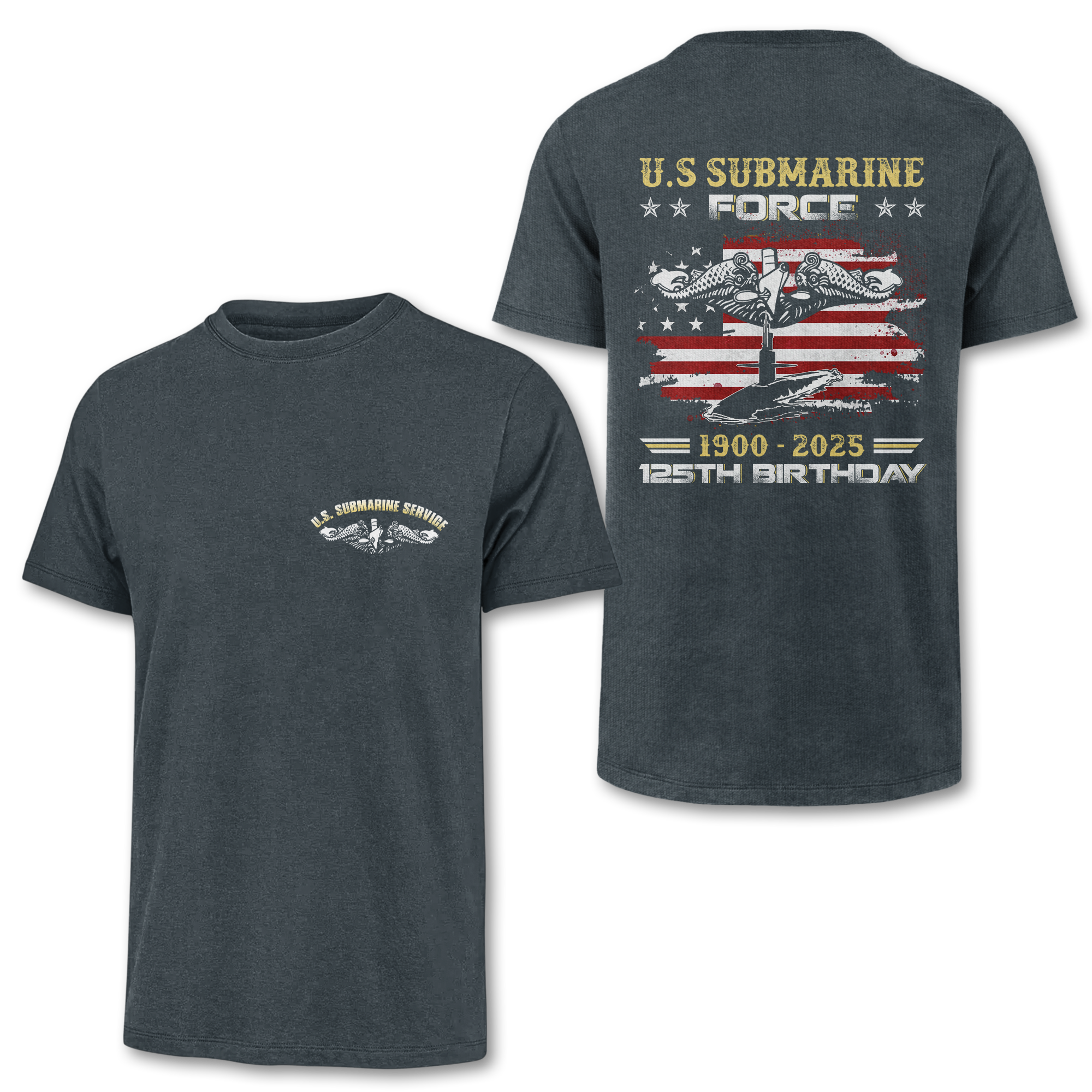 Navy Submarine 125th Birthday Double Sides Classic T-shirt