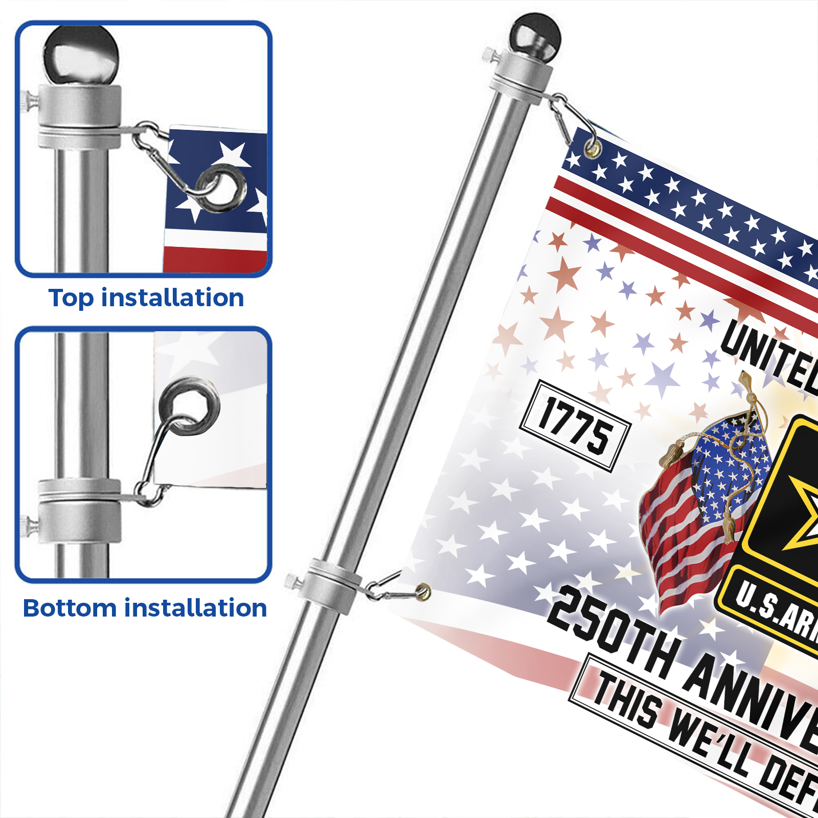 Army 250th Anniversary House Flag