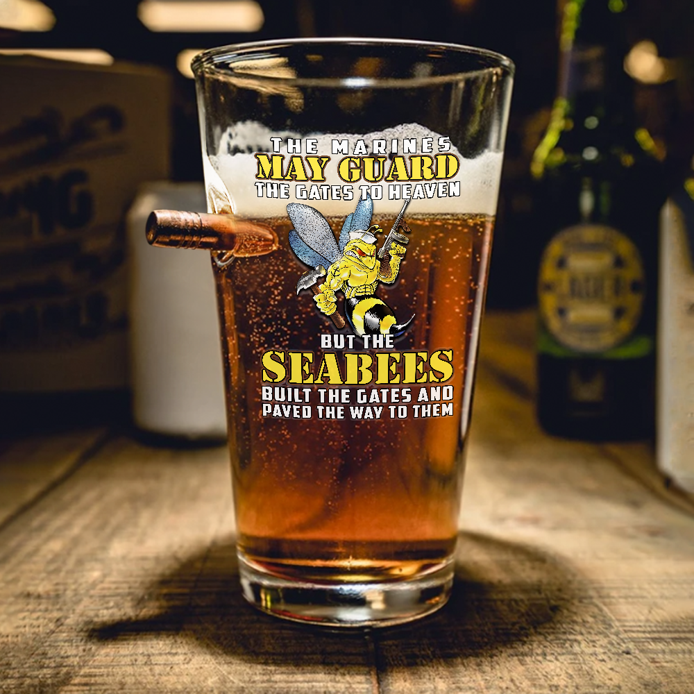 Seabees Built The Gates Bullet Pint Glass