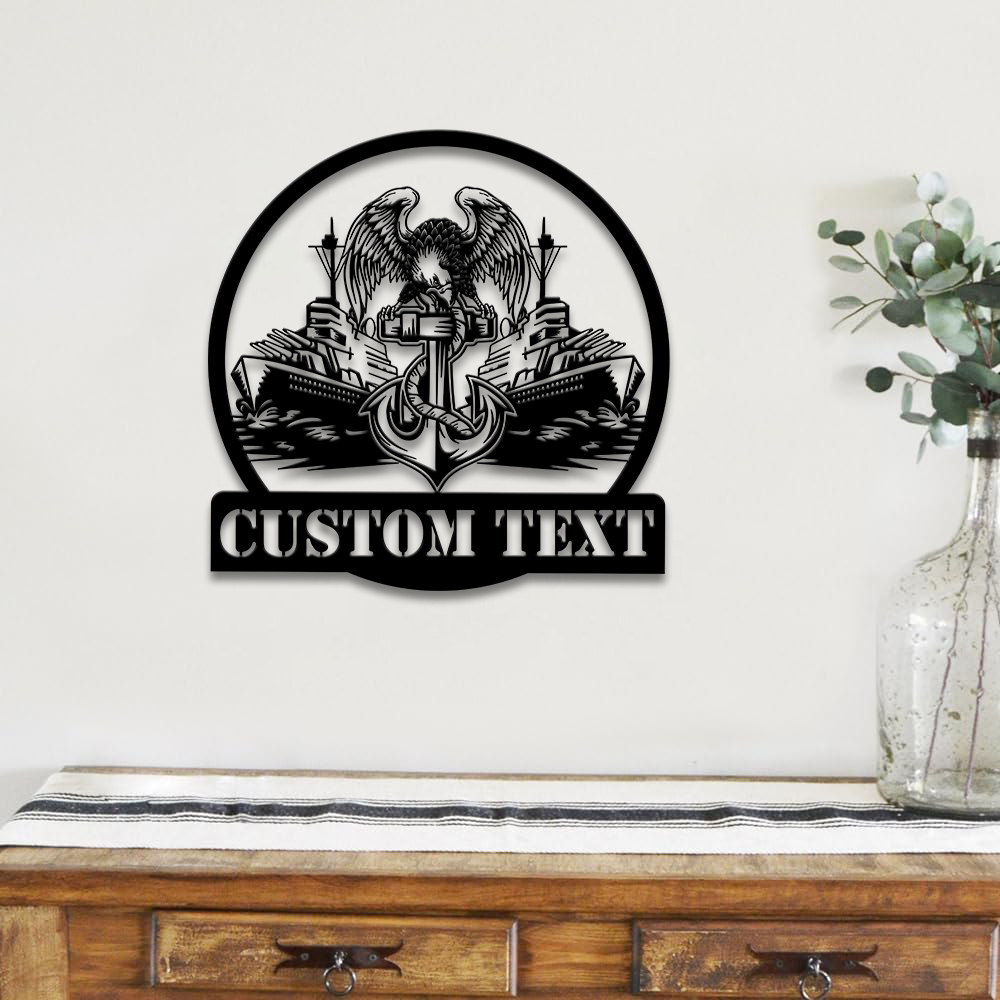 Personalized Navy Ship Metal Sign Wall Art