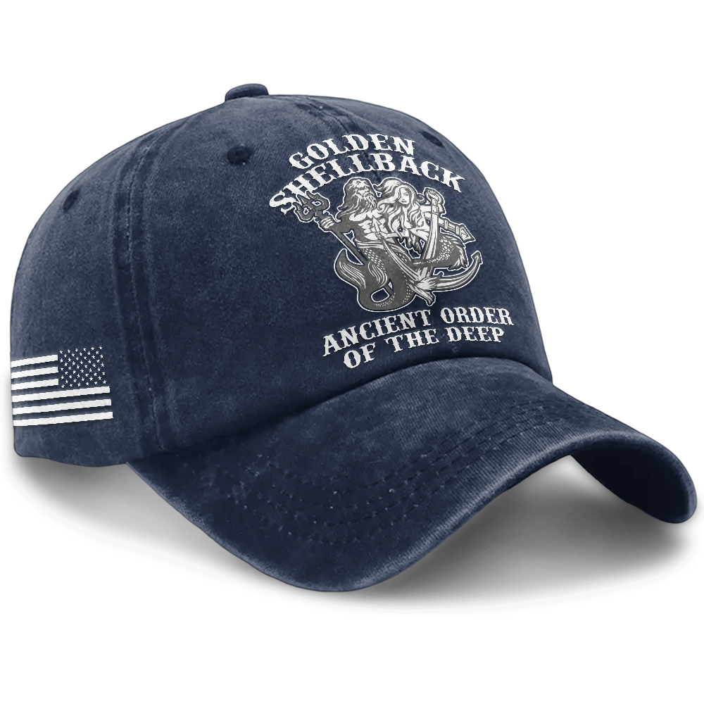 Personalizable Navy Shellback Washed Cap