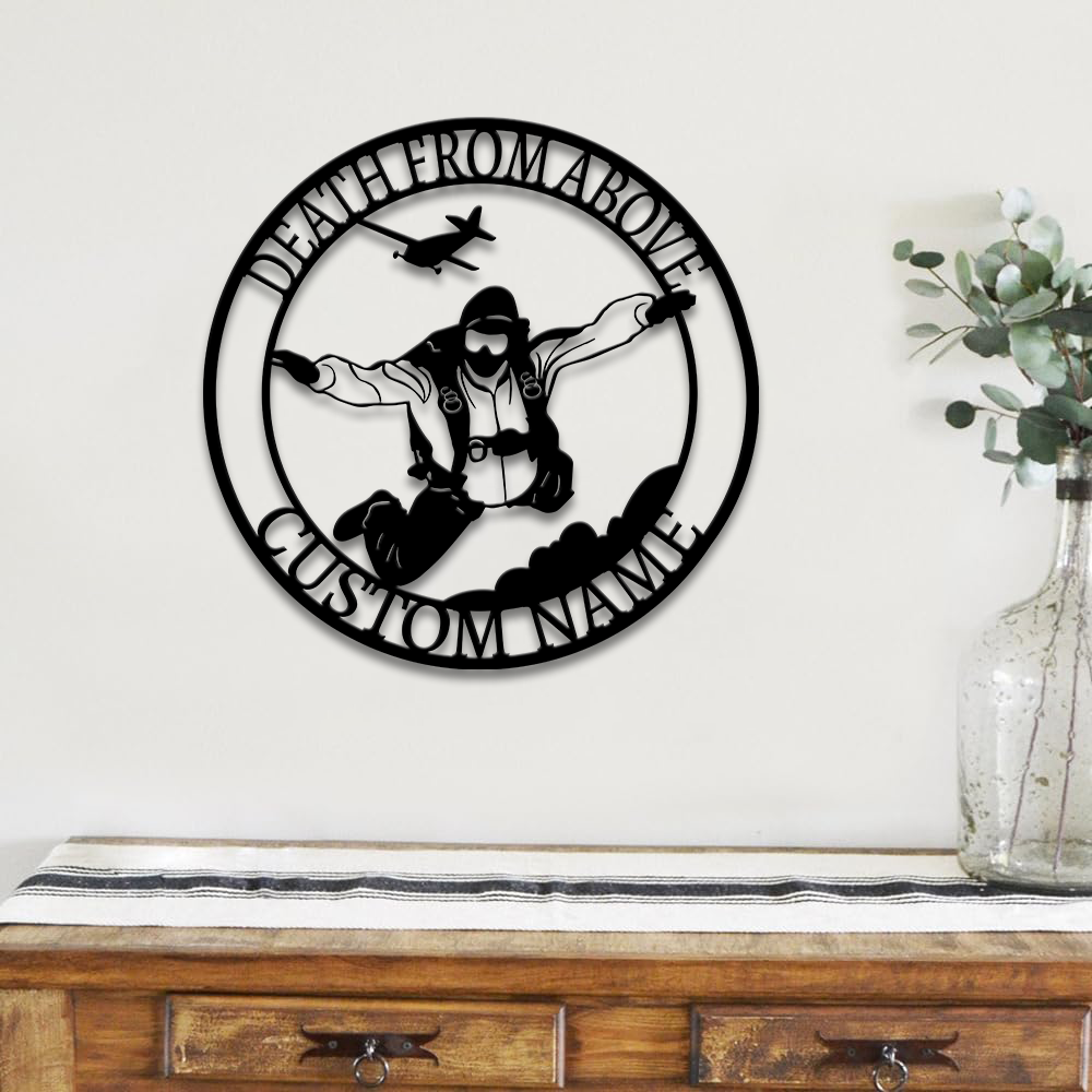 Personalized Airborne Death From Above Metal Sign Wall Art